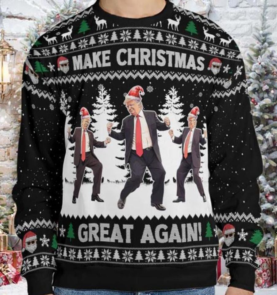Make Christmas Great Again, Funny Trump Dancing Ugly Sweater