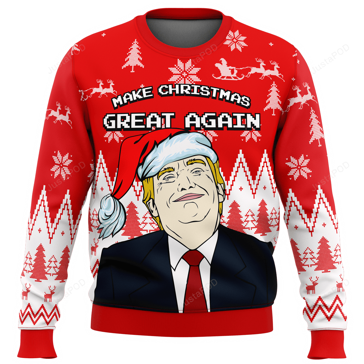 Make Christmas Great Again Premium Ugly Christmas Sweater Adult 3D Funny Matching for family