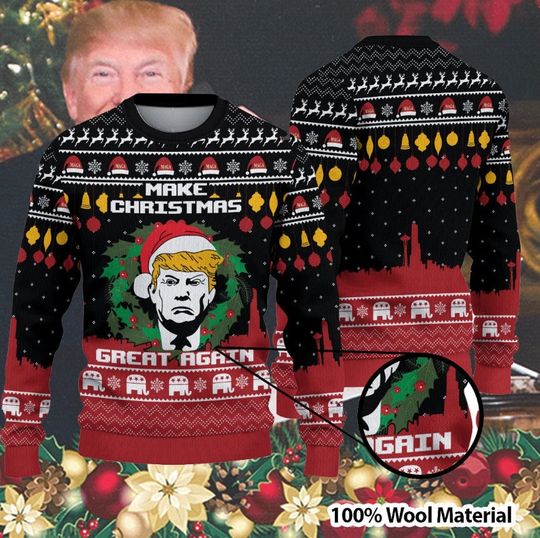 Make Christmas Great Again Trump Ugly Sweater - Image 3
