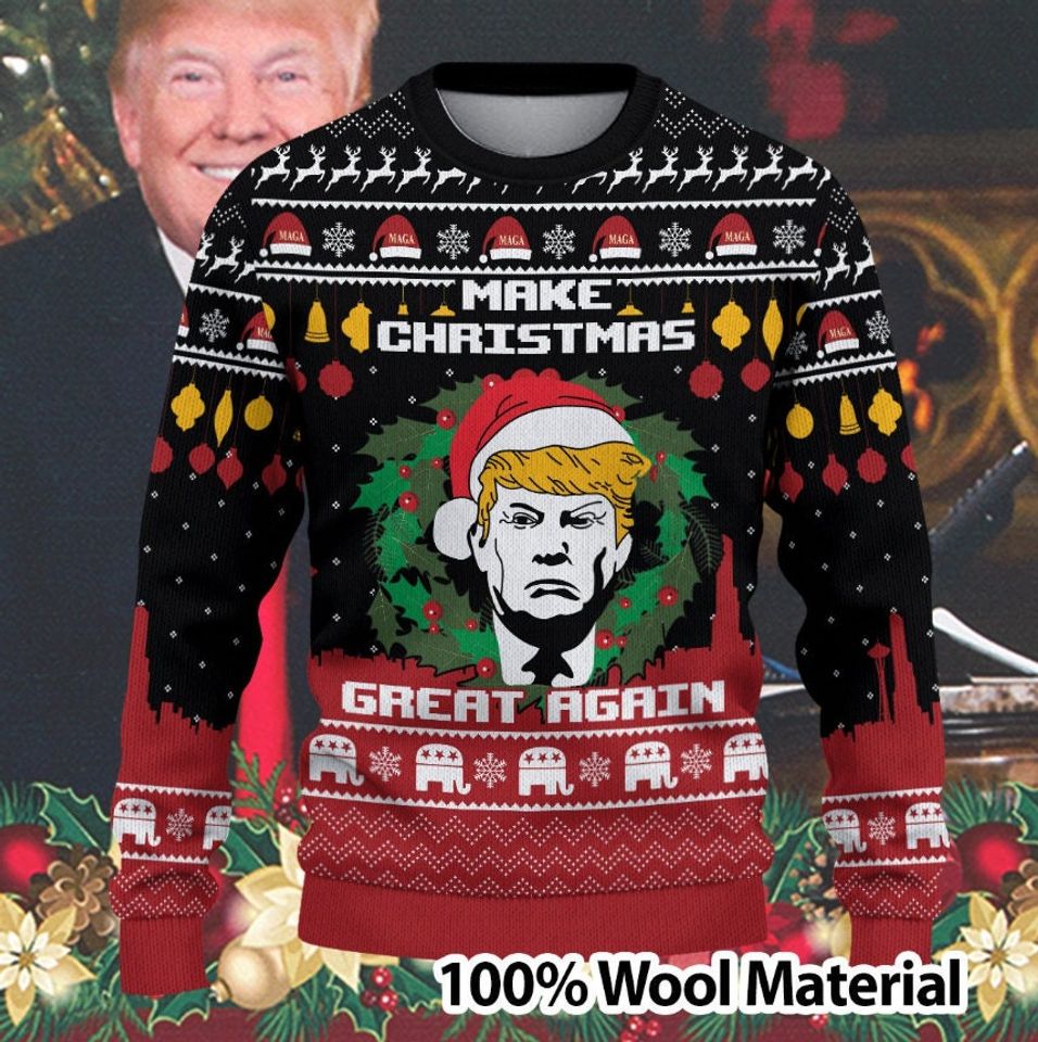 Make Christmas Great Again Trump Ugly Sweater - Image 2