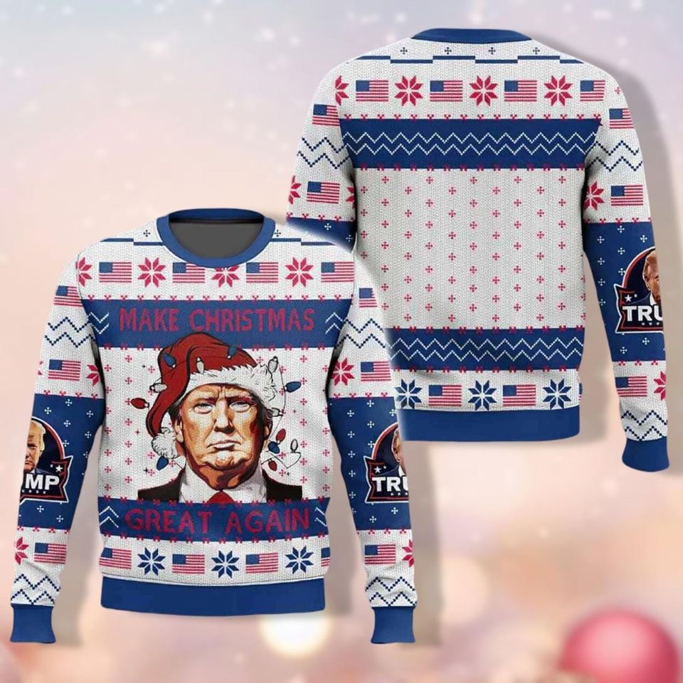 Make Christmas Great Again Trump Ugly Sweater, Trump Christmas Sweater