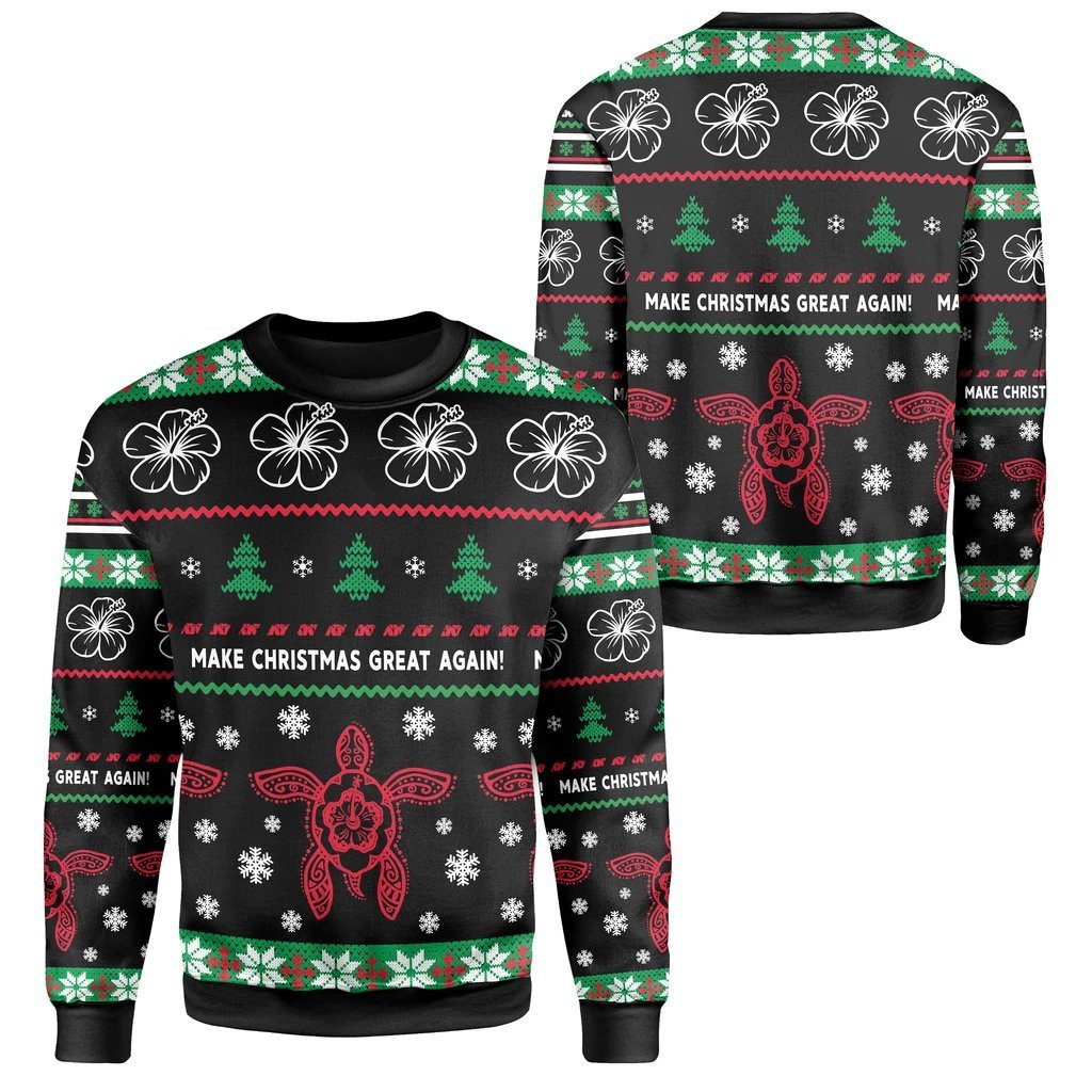 Make Christmas Great Again Ugly Christmas Sweater Adult 3D Funny Matching for family