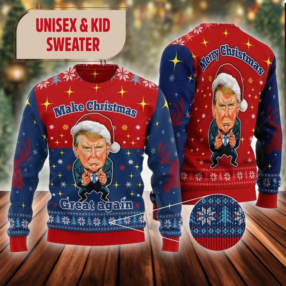 Make Christmas Great Again Ugly Christmas Sweater, Trump Ugly Xmas Sweater