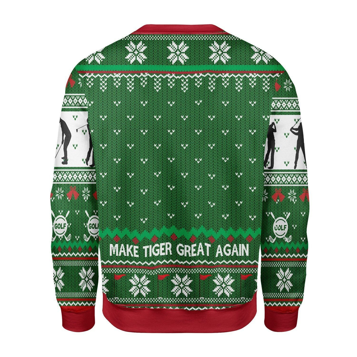 Make Tiger Great Again Ugly Christmas Sweater Adult 3D Funny Matching for family - Image 2