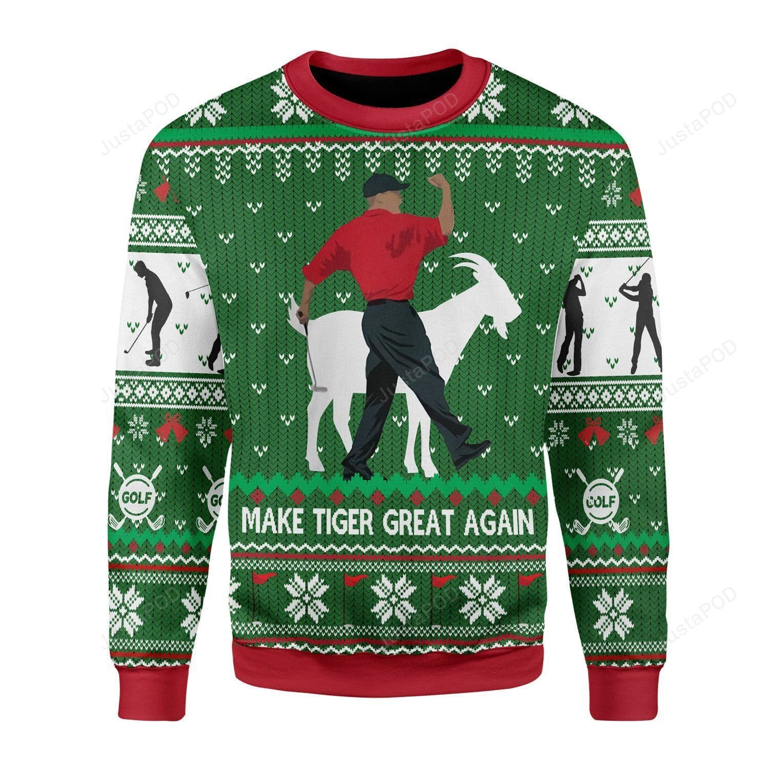 Make Tiger Great Again Ugly Christmas Sweater Adult 3D Funny Matching for family