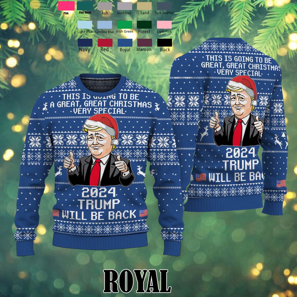 Make USA Great Again Trump Christmas Sweater Sweater, Trump Ugly Sweater Shirt - Image 5