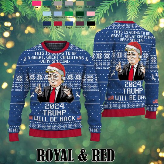 Make USA Great Again Trump Christmas Sweater Sweater, Trump Ugly Sweater Shirt - Image 11
