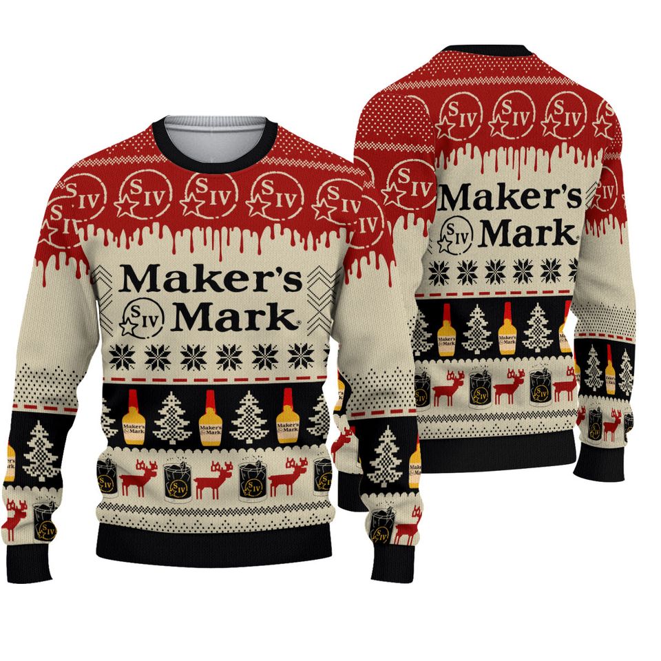 Makers Mark Beer Ugly Christmas Sweater