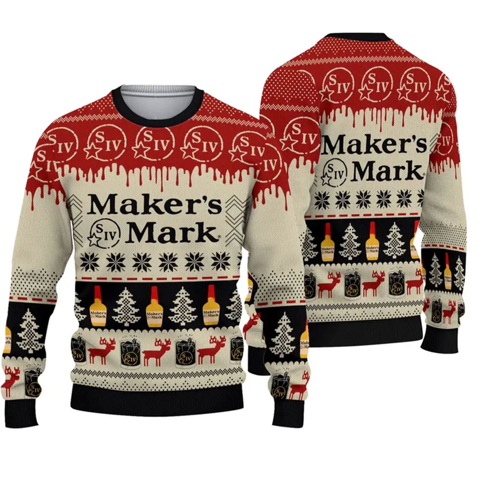 Makers Mark Ugly Sweater Beer Christmas Ugly Sweater