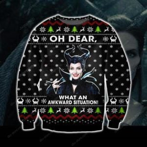 Maleficent Oh Dear What An Awkward Situation Ugly Christmas Sweater Adult 3D Funny Matching for family