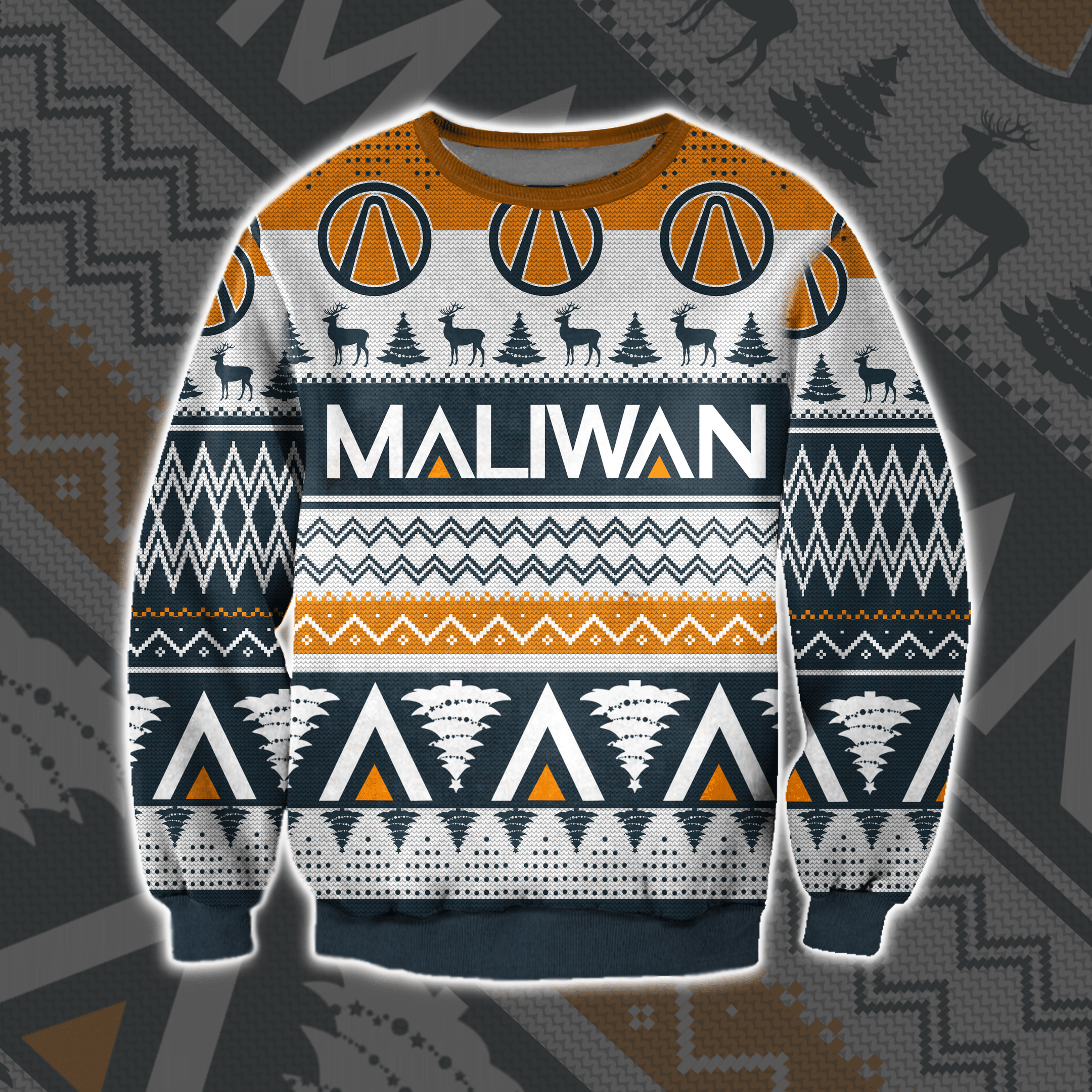 Maliwan Borderlands 3D Knitting Pattern Print Ugly Christmas Sweater Adult 3D Funny Matching for family