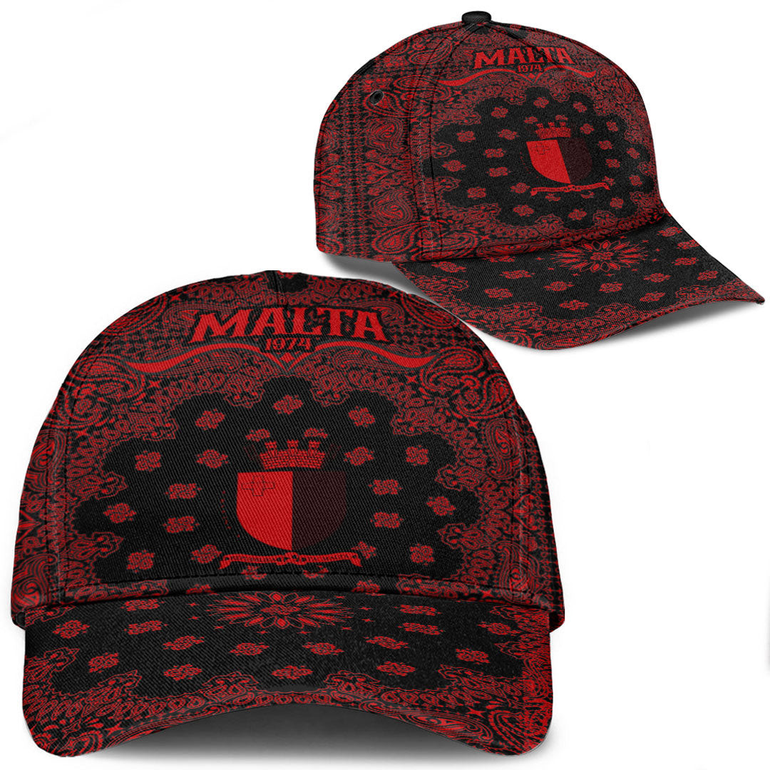 Malta Classic Cap Paisley Bandana Never Out of Date" Personalized Cap Trucker Hats Custom Hats Gifts For Men & Women"