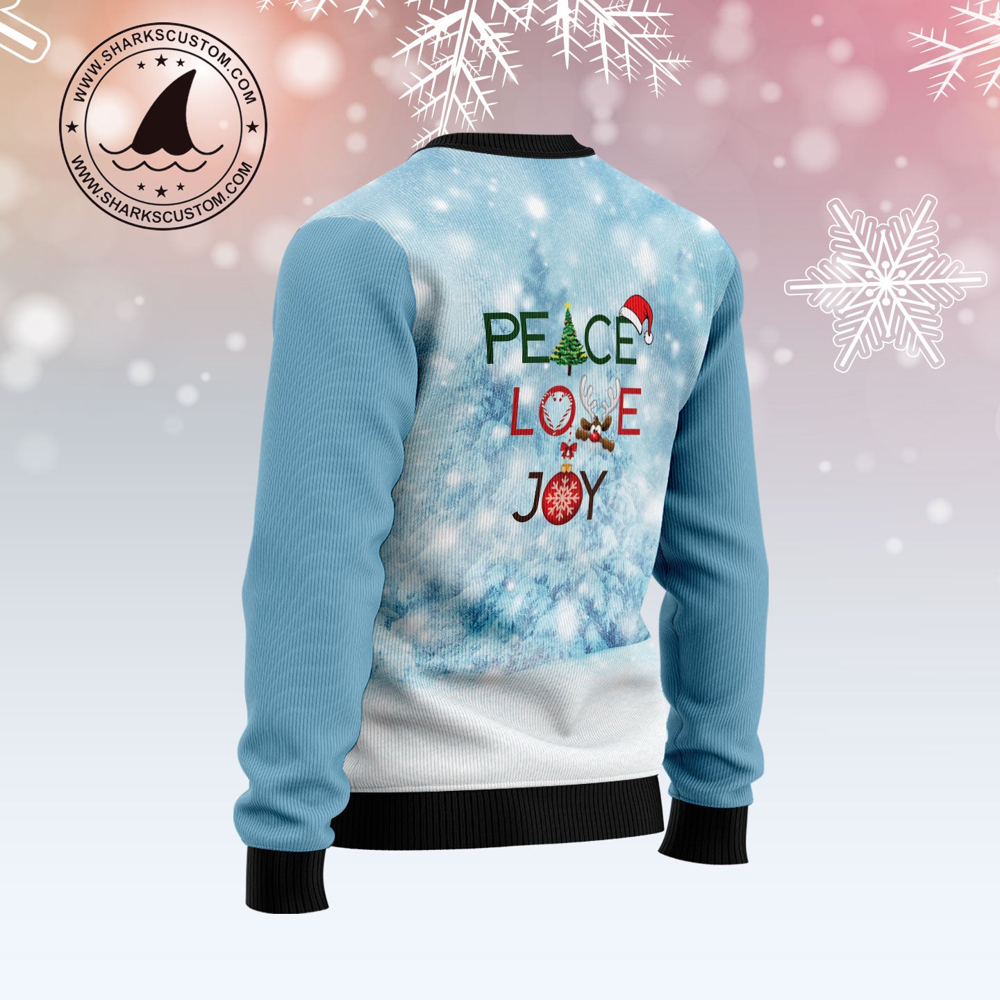 Maltese Peace Love Joy Ugly Sweater Ugly Christmas Sweater - Image 3