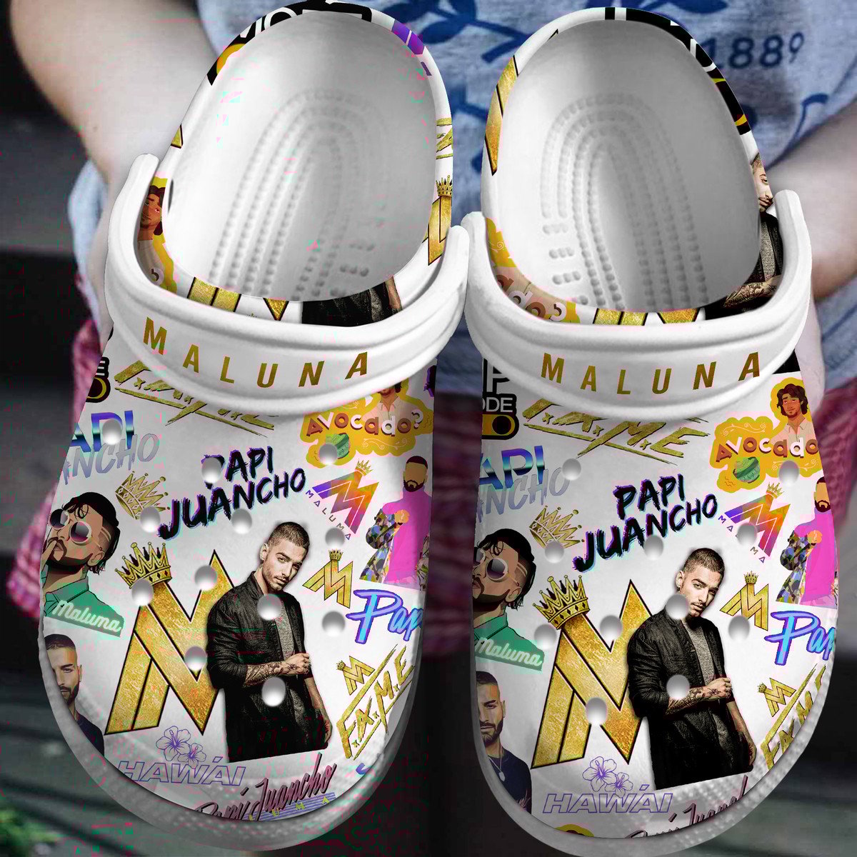 Maluma Singer Music Crocs Crocband Clogs Shoes Comfortable For Men Women and Kids