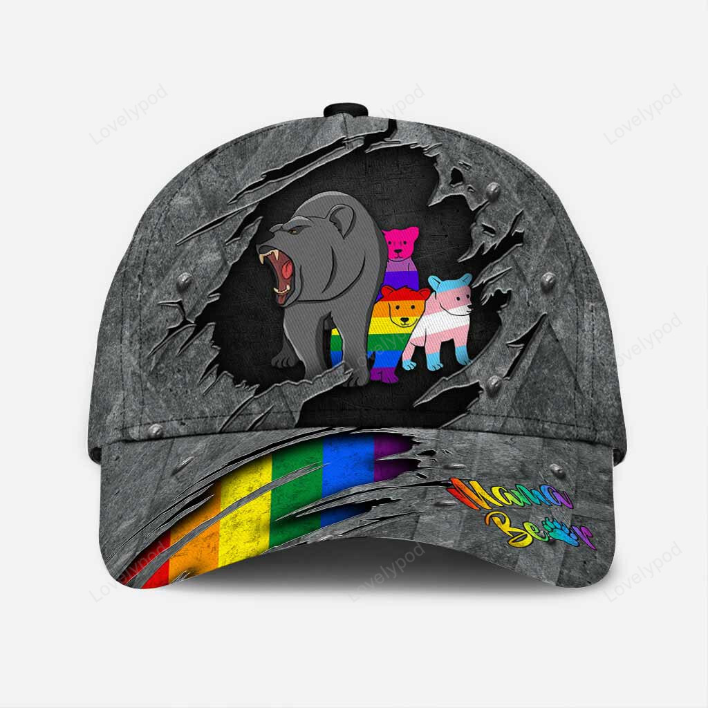 Mama Bear Baseball Cap Hat Lgbt Support Cap With Printed Vent Holes Lgbt Cap Hat Trucker Hats Custom Hats Gifts For Men & Women