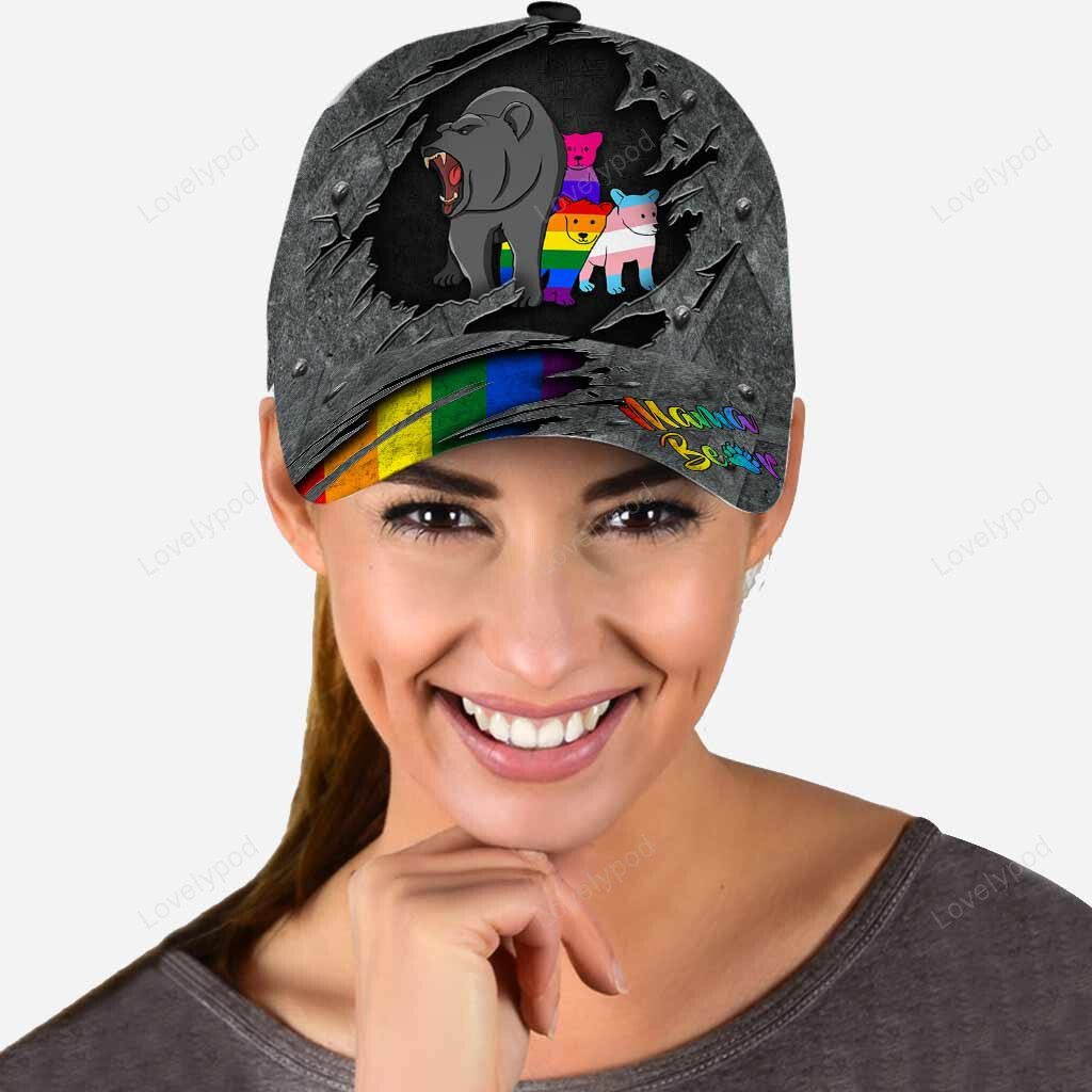 Mama Bear Baseball Cap Hat Lgbt Support Cap With Printed Vent Holes Lgbt Cap Hat Trucker Hats Custom Hats Gifts For Men & Women