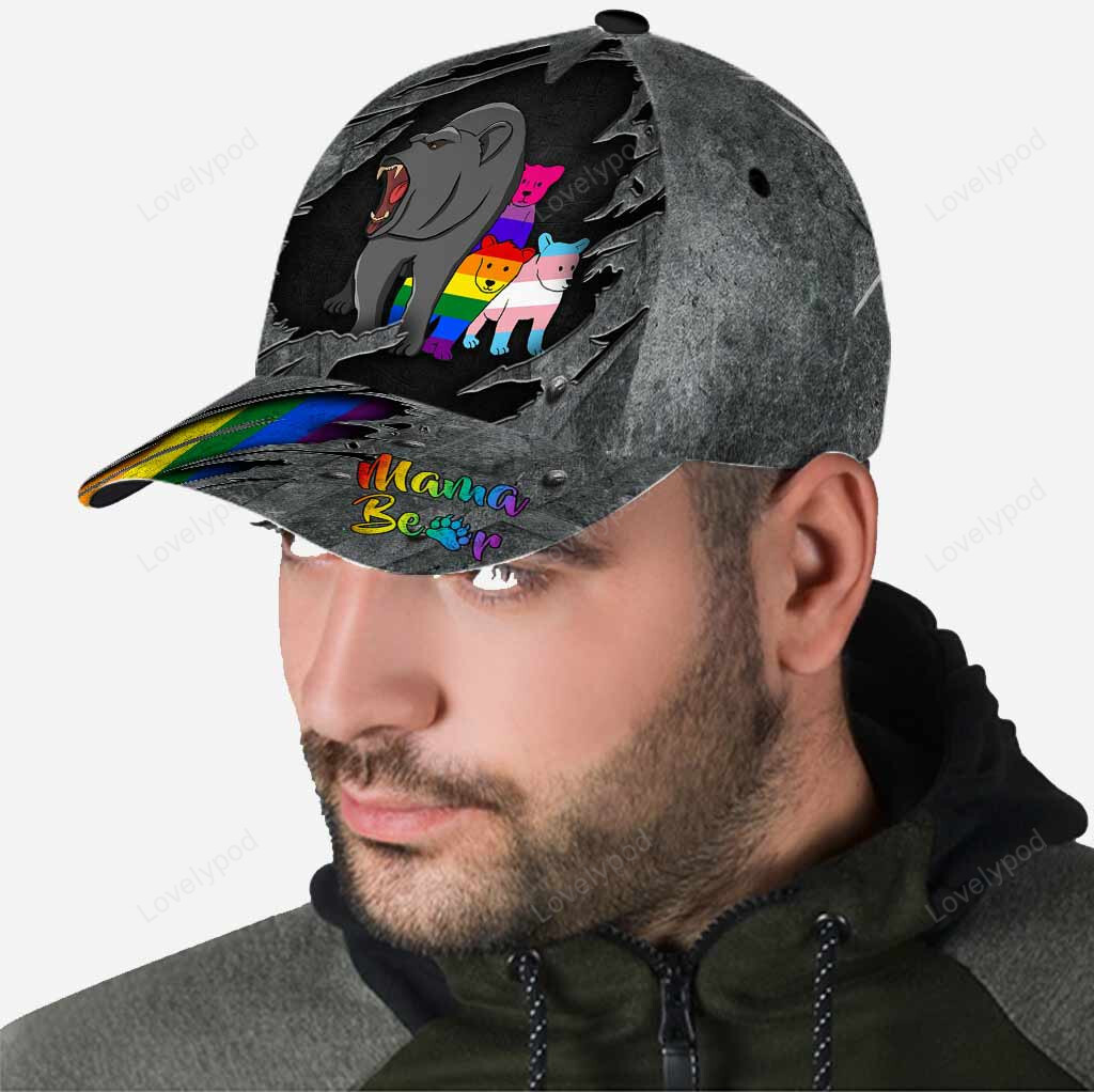 Mama Bear Baseball Cap Hat Lgbt Support Cap With Printed Vent Holes Lgbt Cap Hat Trucker Hats Custom Hats Gifts For Men & Women