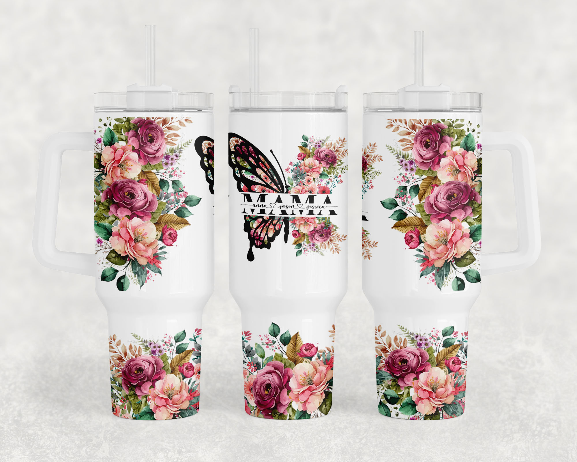 Mama Floral Butterfly Custom Stanley Cup 40 oz 30 oz Tumbler With HandleTVC2301964