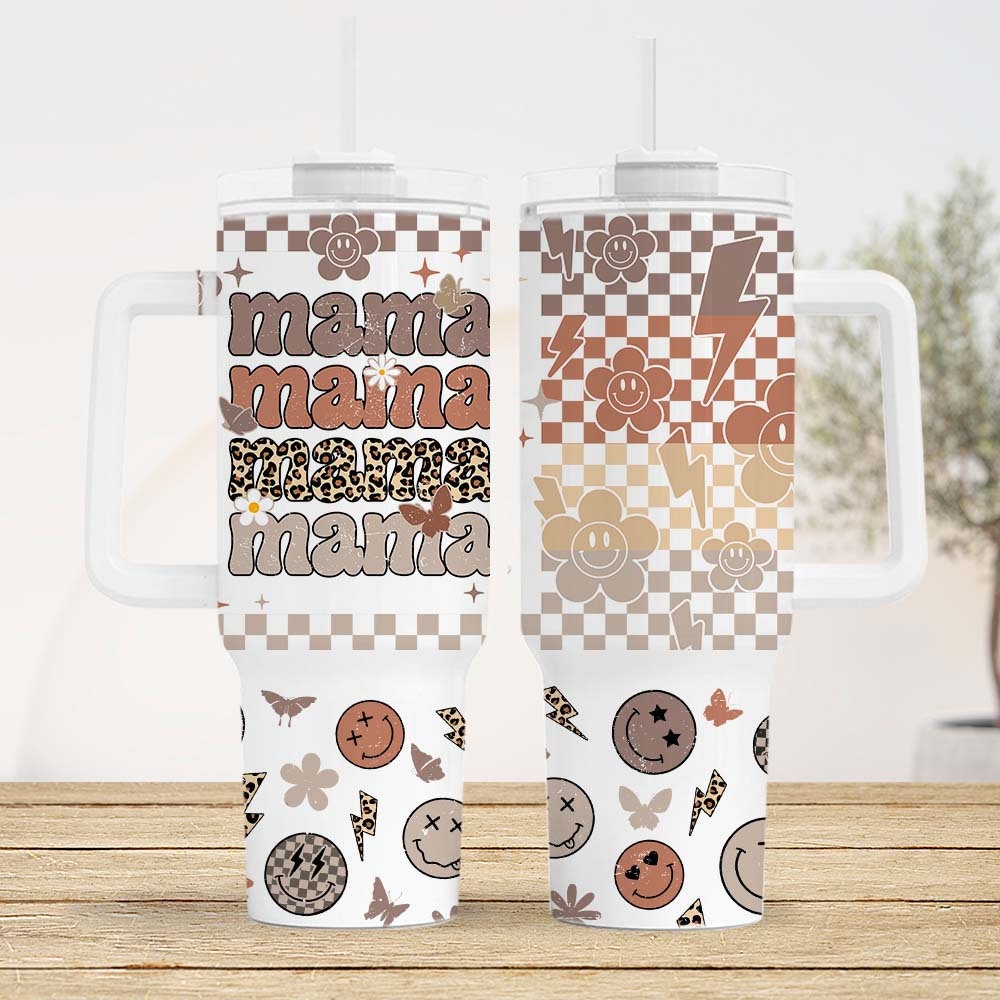 Mama Retro Smiley Face Custom Stanley Cup 40 oz 30 oz Tumbler With HandleTVC2301956