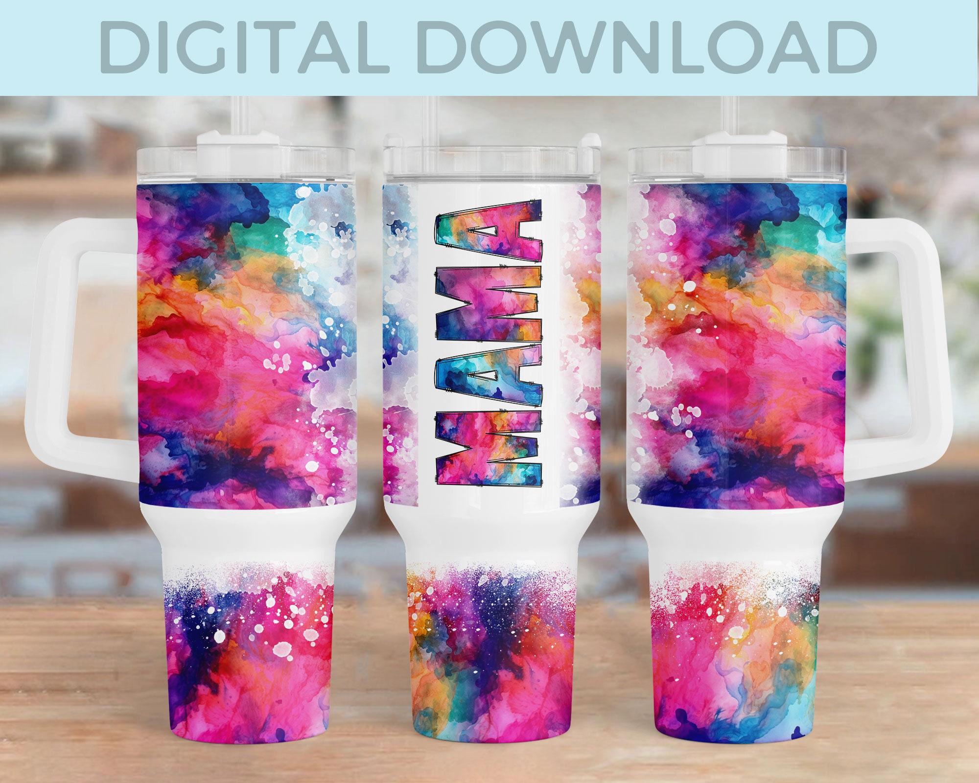 Mama Watercolor Custom Stanley Cup 40 oz 30 oz Tumbler With HandleTVC2301957