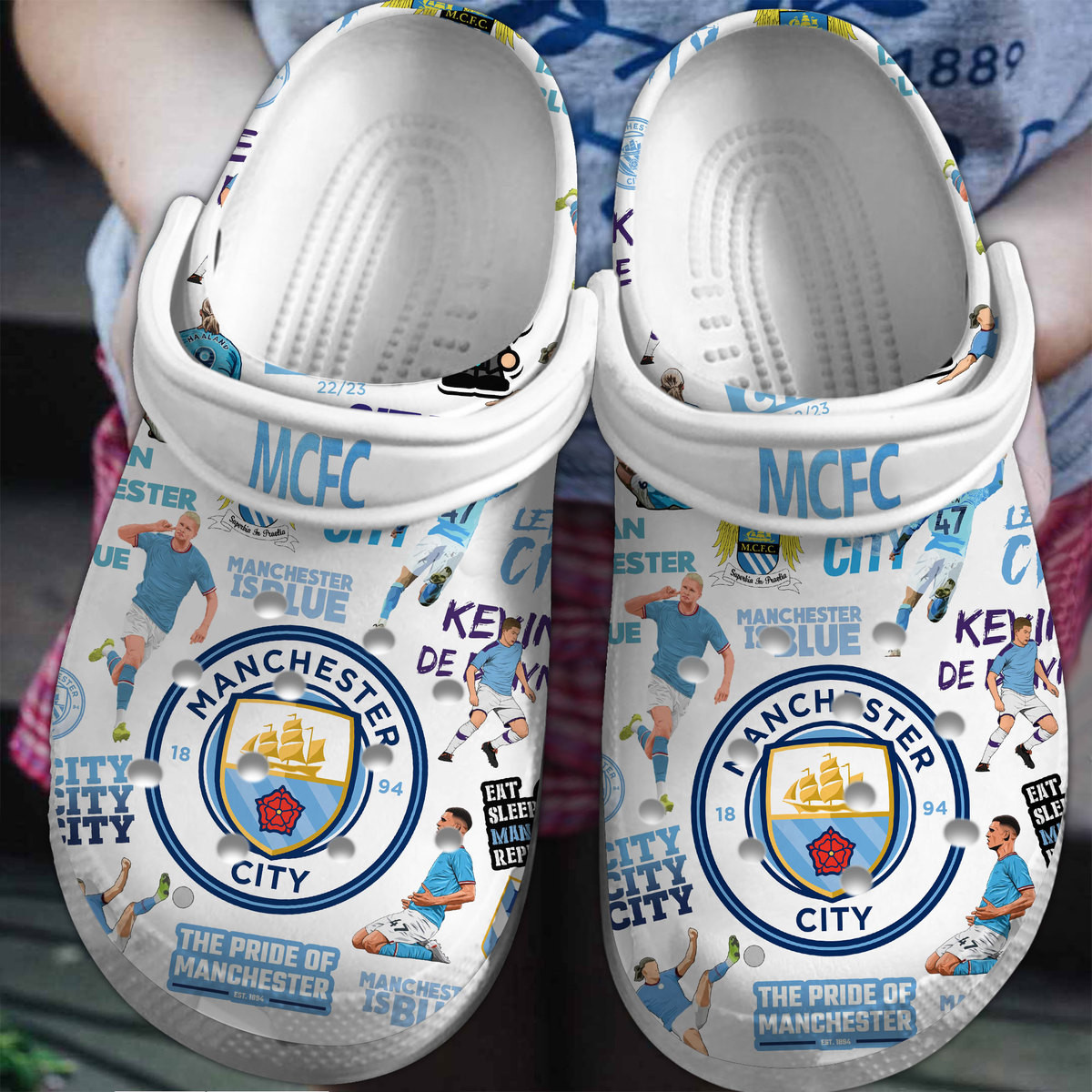 Manchester City EPL Sport Crocs Crocband Clogs Shoes Comfortable For Men Women and Kids