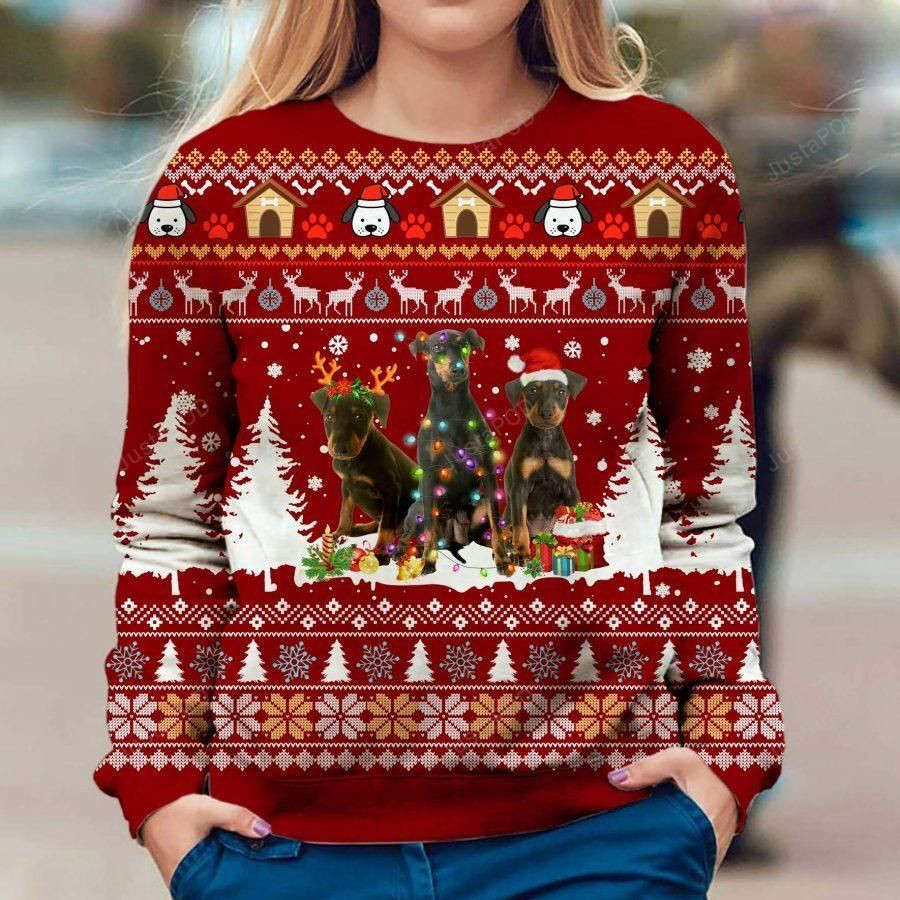 Manchester Terrier Ugly Christmas Sweater Adult 3D Funny Matching for family