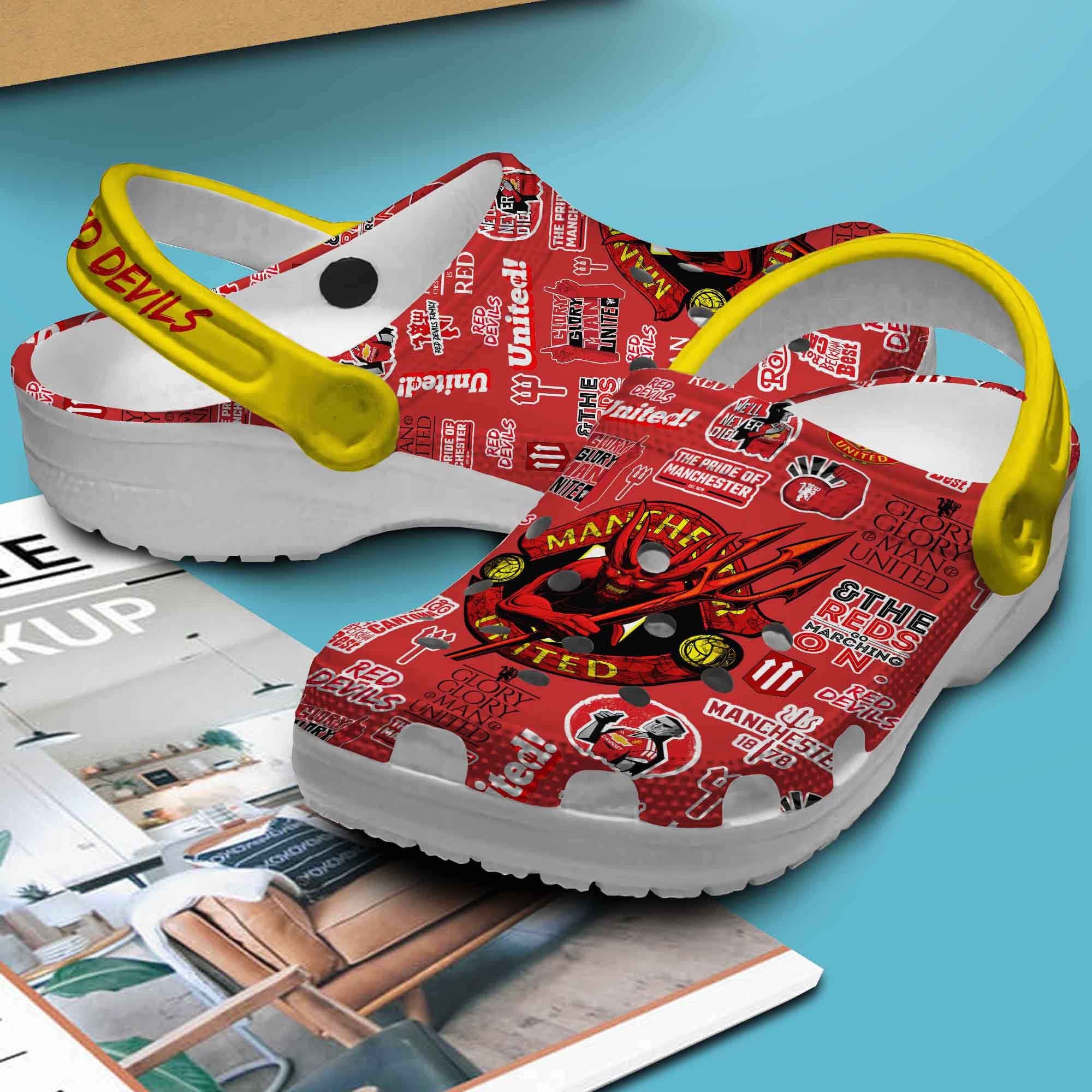 Manchester United Football ClubCrocs Crocband Clogs Shoes Comfortable For Men Women and Kids