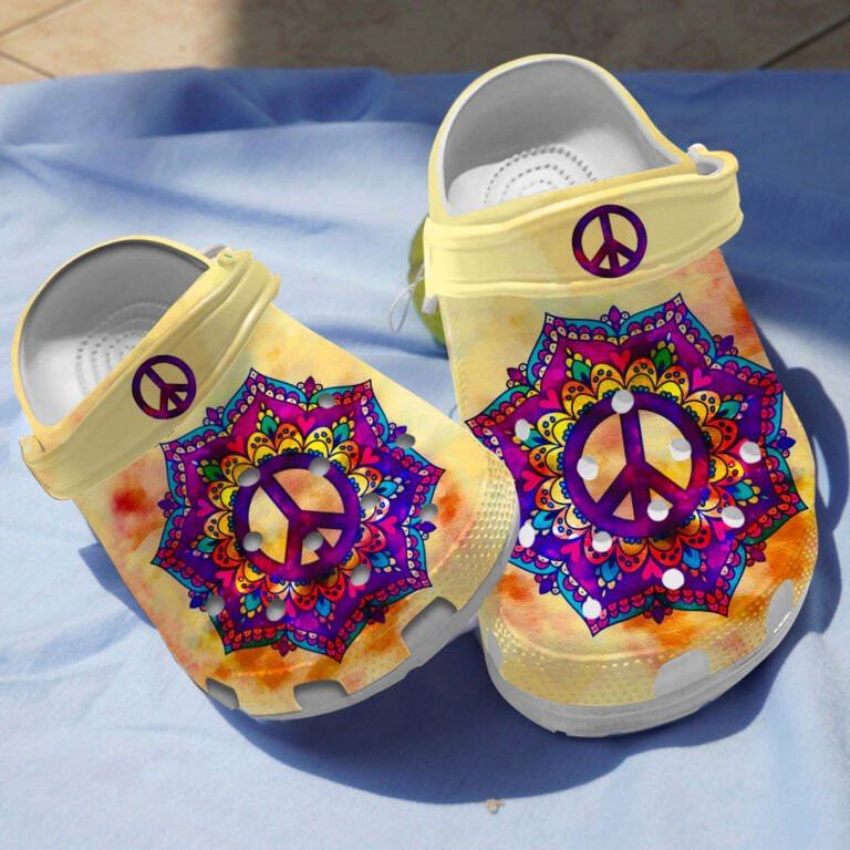 Mandala Peace Flower Clogs Shoes Gifts For Birthday Christmas Thanksgiving