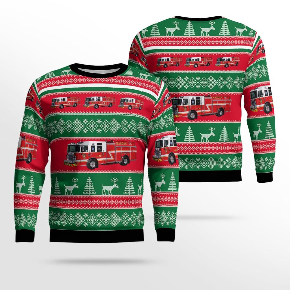 Mandan North Dakota Mandan Fire Department AOP Ugly Sweater Christmas Unisex Sweaters Gift For Christmas