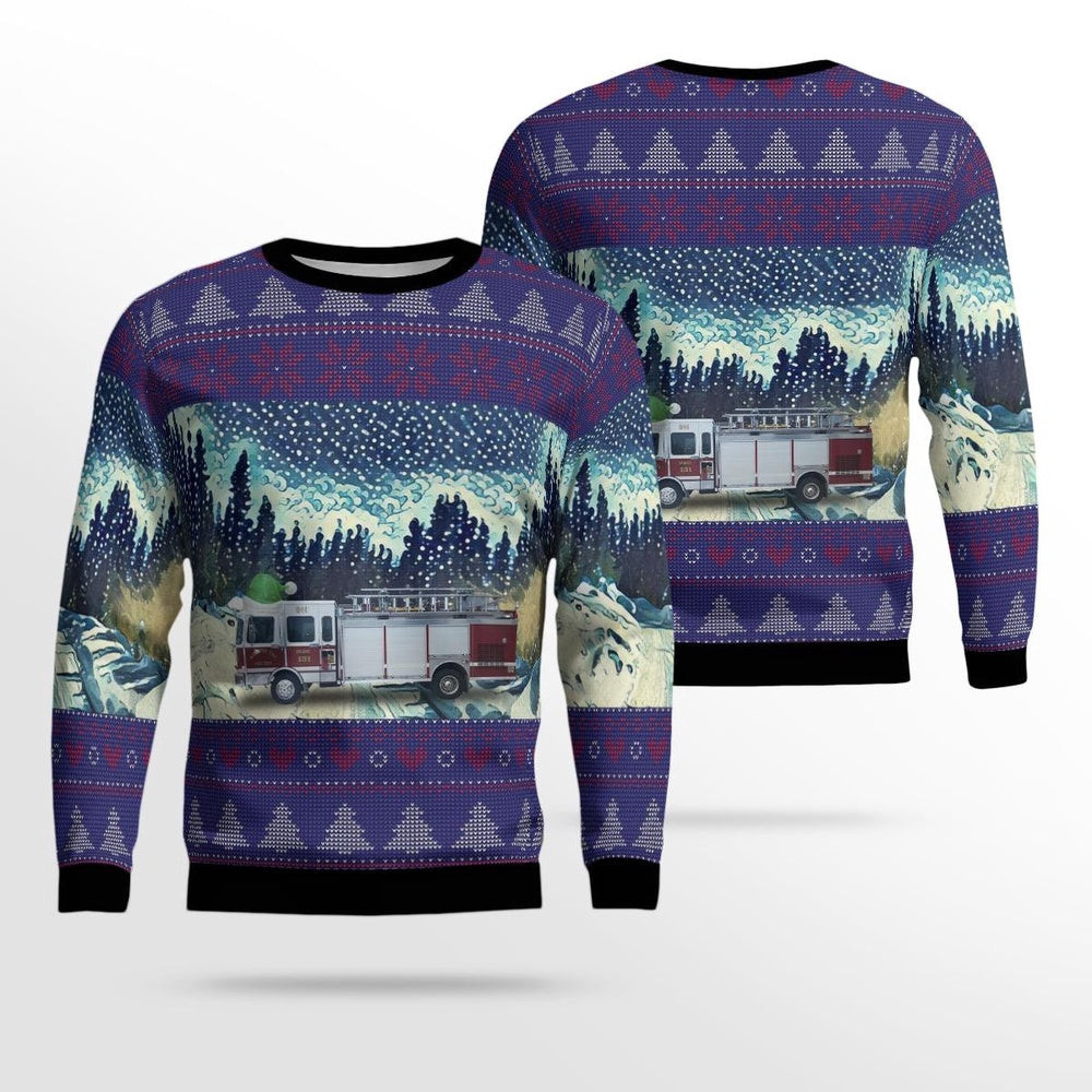 Manistee Michigan Manistee Township Fire Department AOP Ugly Sweater Christmas Unisex Sweaters Gift For Christmas