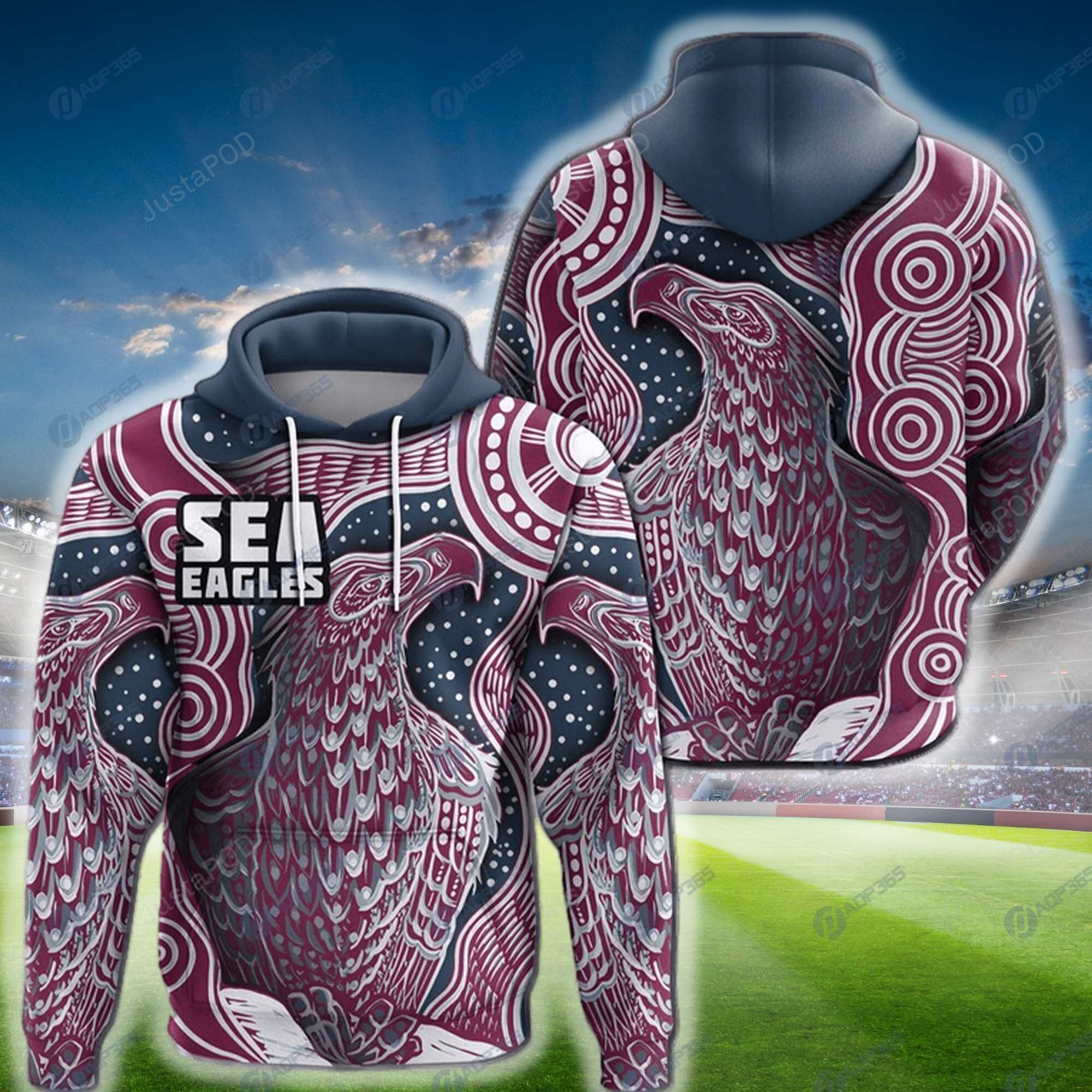 Manly Warringah Sea Eagles 3D All Over Print Hoodie, Zip Hoodie