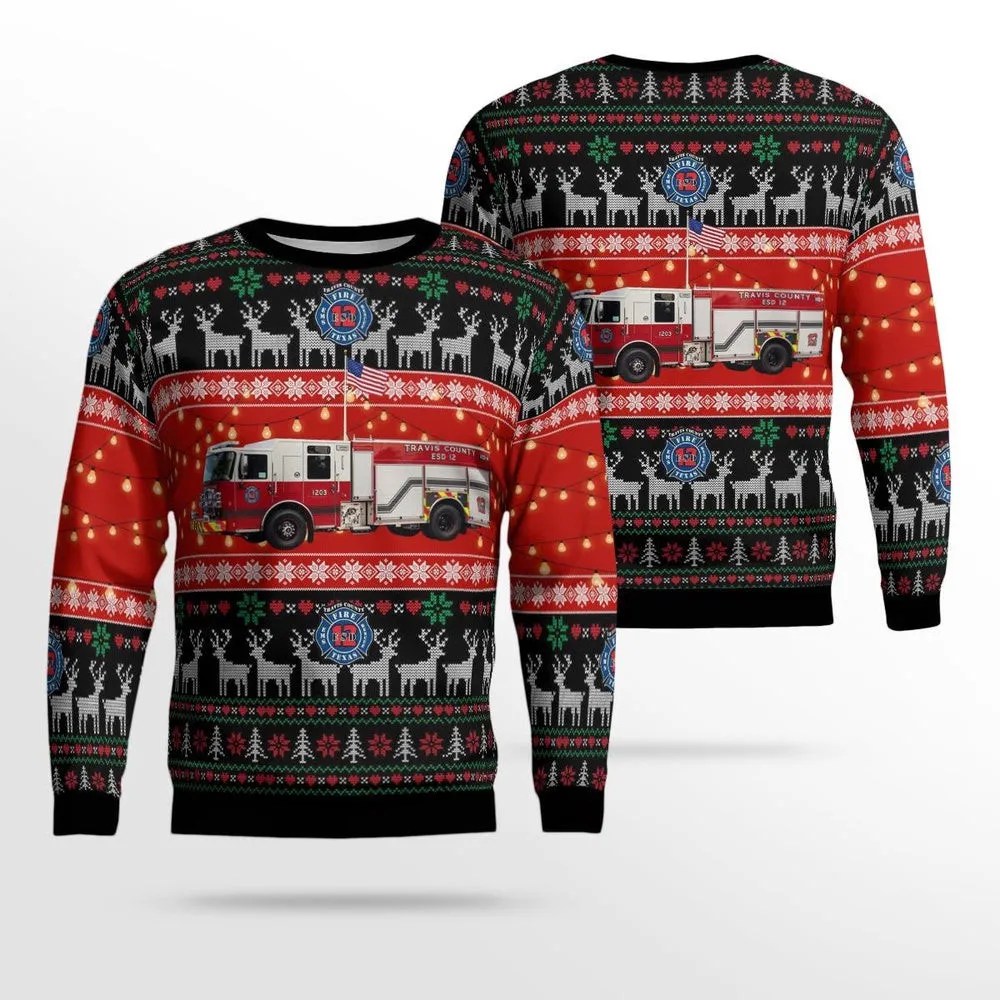 Manor Travis County Texas Travis County ESD Christmas Ugly Sweater Christmas Unisex Sweaters Gift For Christmas