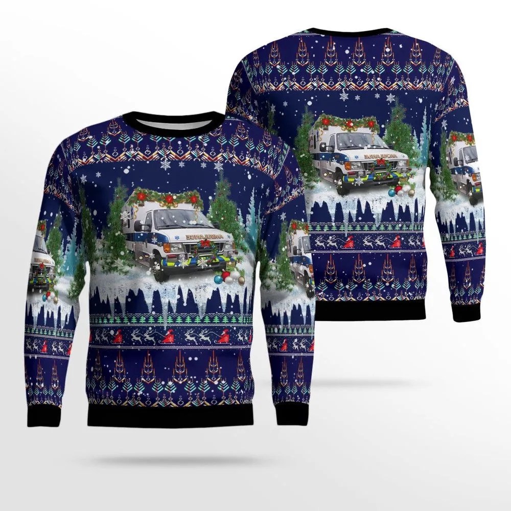 Manville First Aid and Rescue Squad Manville New Jersey Christmas AOP Ugly Sweater Christmas Unisex Sweaters Gift For Christmas