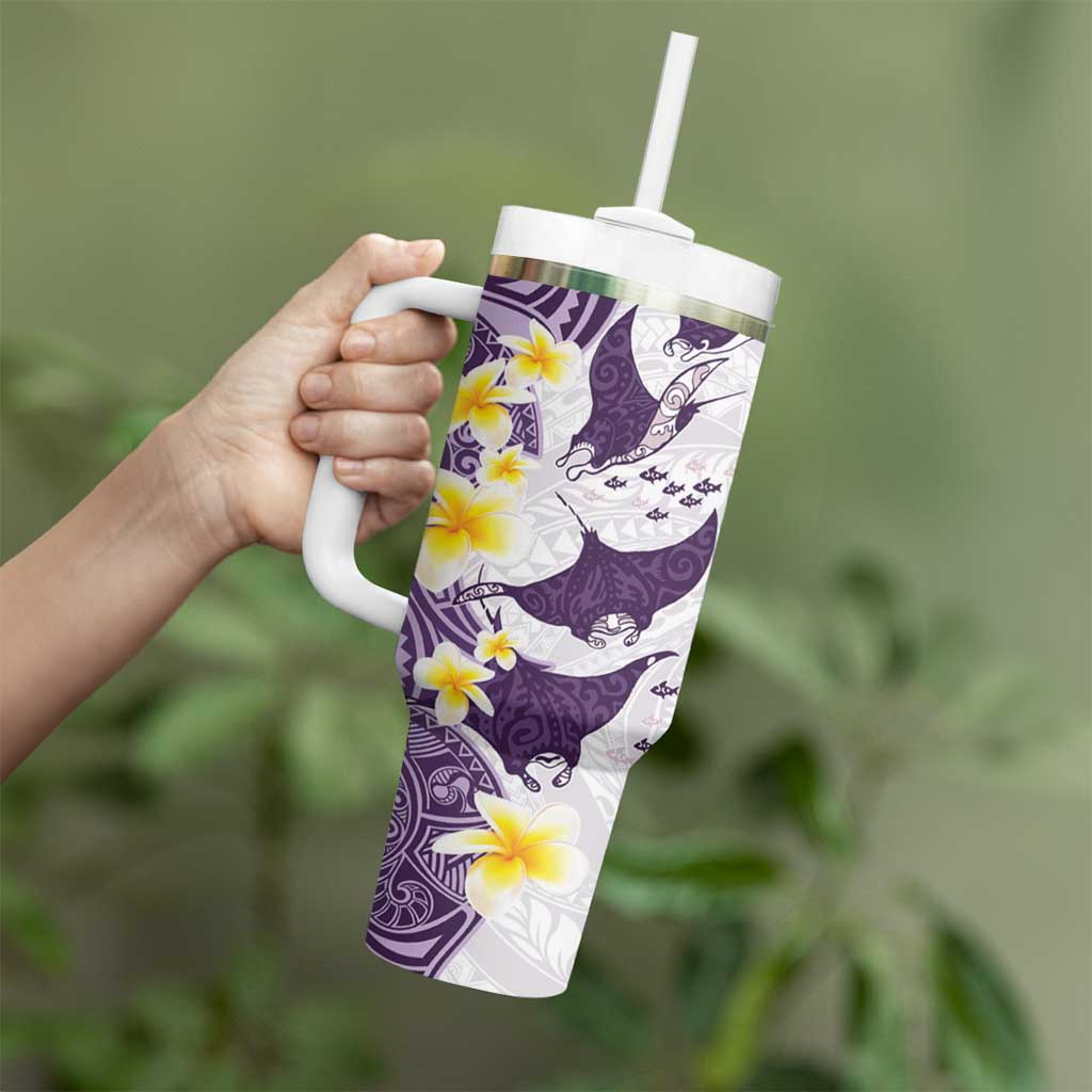 Maori Manta Ray Plumeria Deep Purple Custom Stanley Cup 40 oz 30 oz Tumbler With HandleTVC2301397 - Image 3