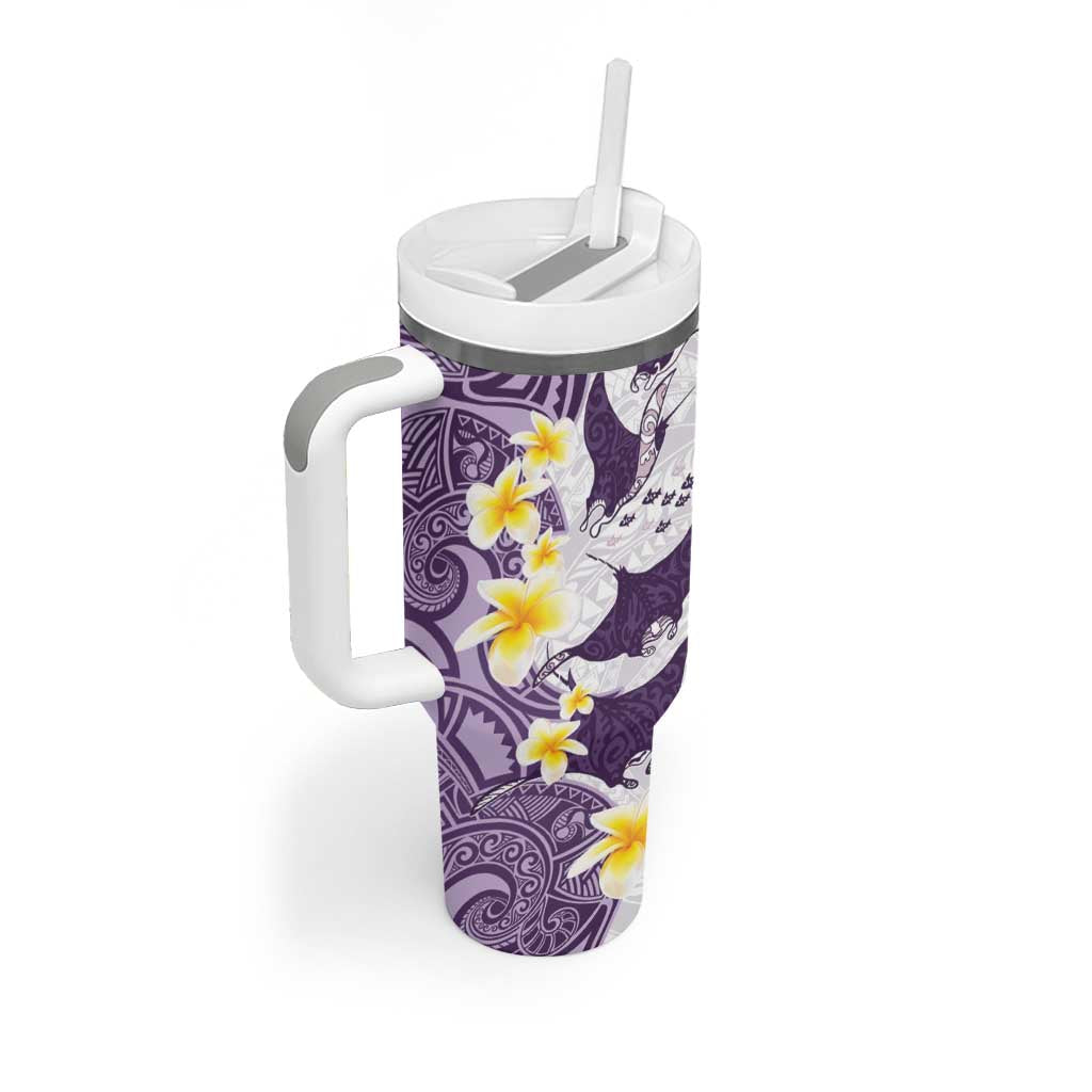 Maori Manta Ray Plumeria Deep Purple Custom Stanley Cup 40 oz 30 oz Tumbler With HandleTVC2301397 - Image 2