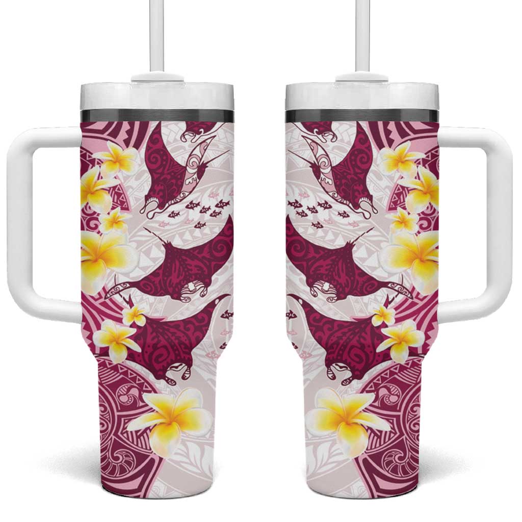 Maori Manta Ray Plumeria Royal Pink Custom Stanley Cup 40 oz 30 oz Tumbler With HandleTVC2301388