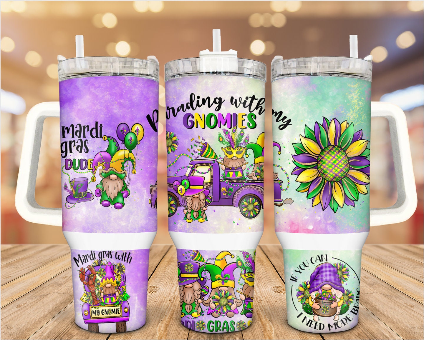 Mardi Gras Cute Gnomes Custom Stanley Cup 40 oz 30 oz Tumbler With HandleTVC2301935