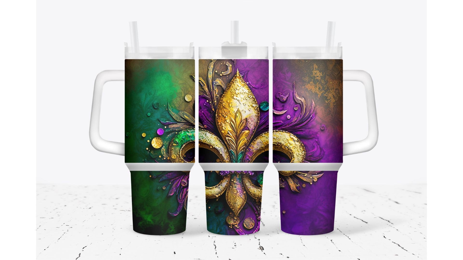 Mardi Gras Fleur Custom Stanley Cup 40 oz 30 oz Tumbler With HandleTVC2301929