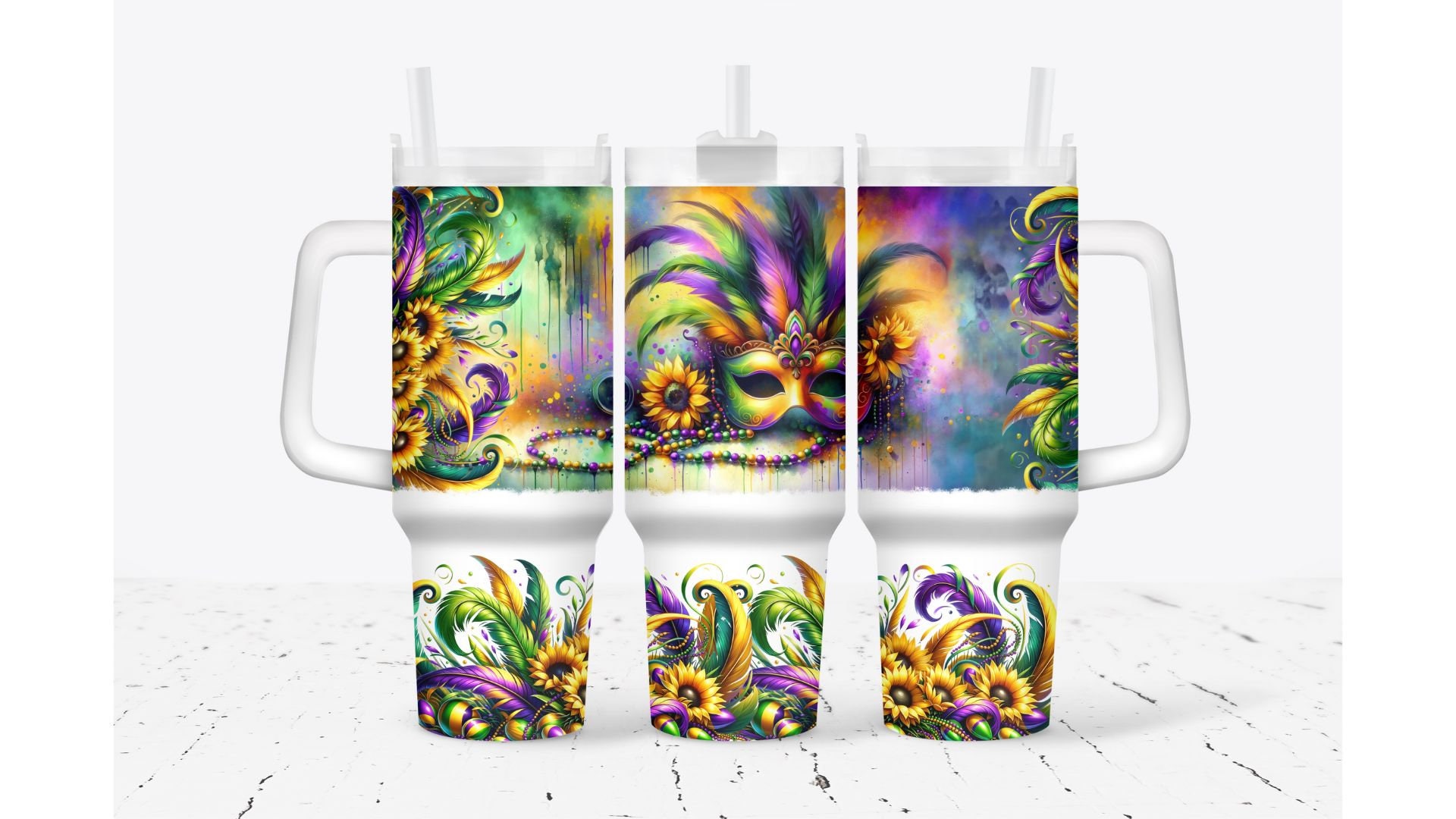 Mardi Gras Mask Custom Stanley Cup 40 oz 30 oz Tumbler With HandleTVC2301929