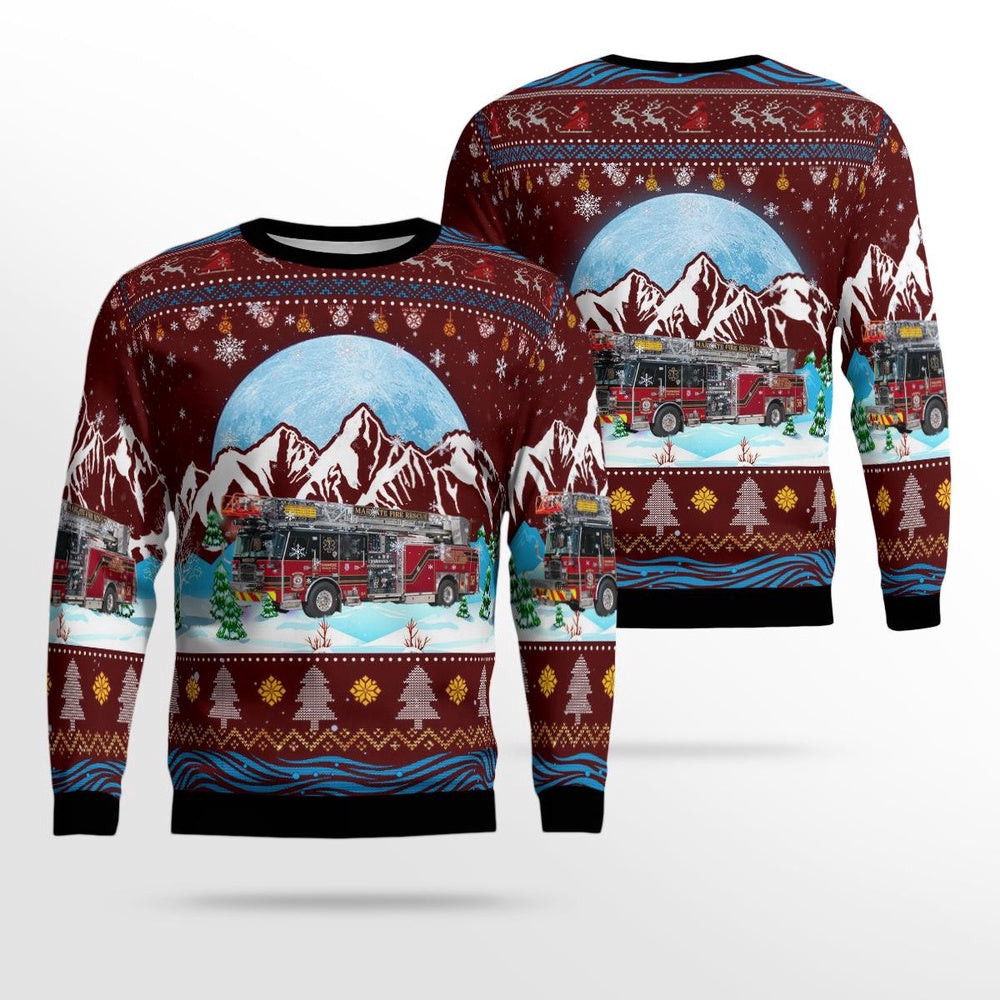 Margate Broward County Florida Margate Coconut Creek Fire Rescue Christmas Ugly Sweater Christmas Unisex Sweaters Gift For Christmas