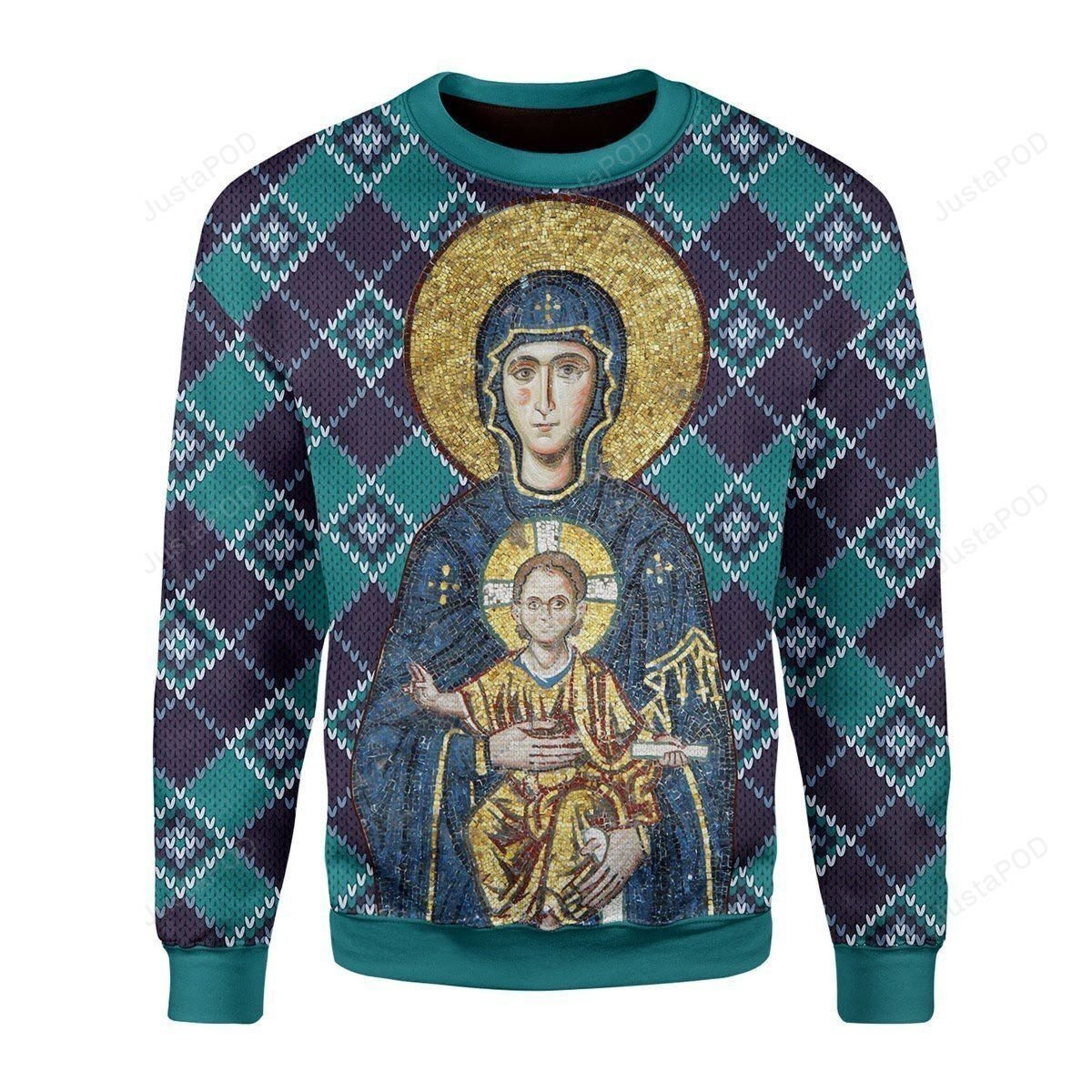 Maria And Jesus Ugly Christmas Sweater Adult 3D Funny Matching for family