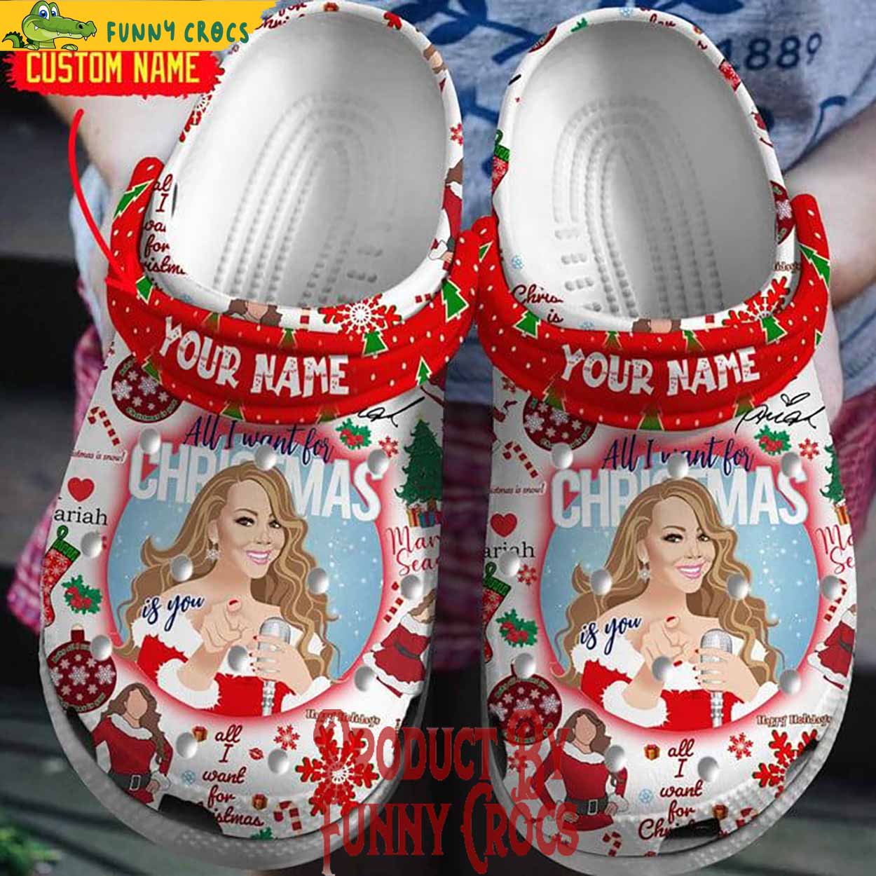 Mariah Carey Music Christmas Crocs Crocband Clogs Shoes Comfortable For Men Women and Kids