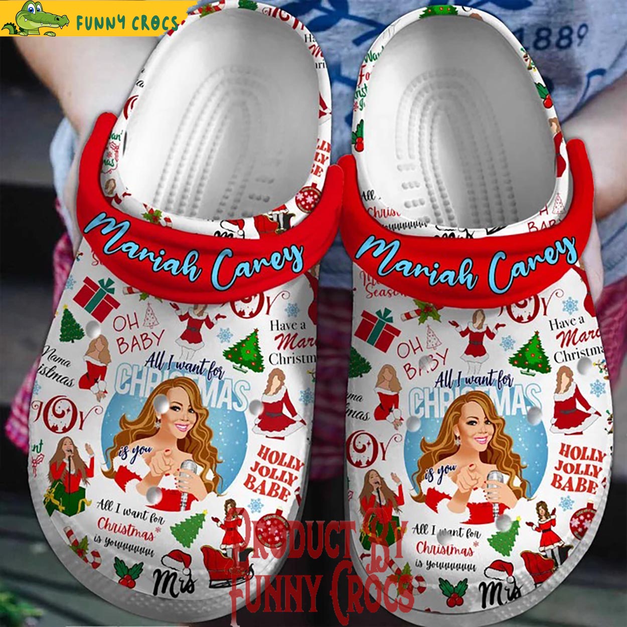 Mariah Carey Music Christmas Crocs Crocband Clogs Shoes Comfortable For Men Women and Kids