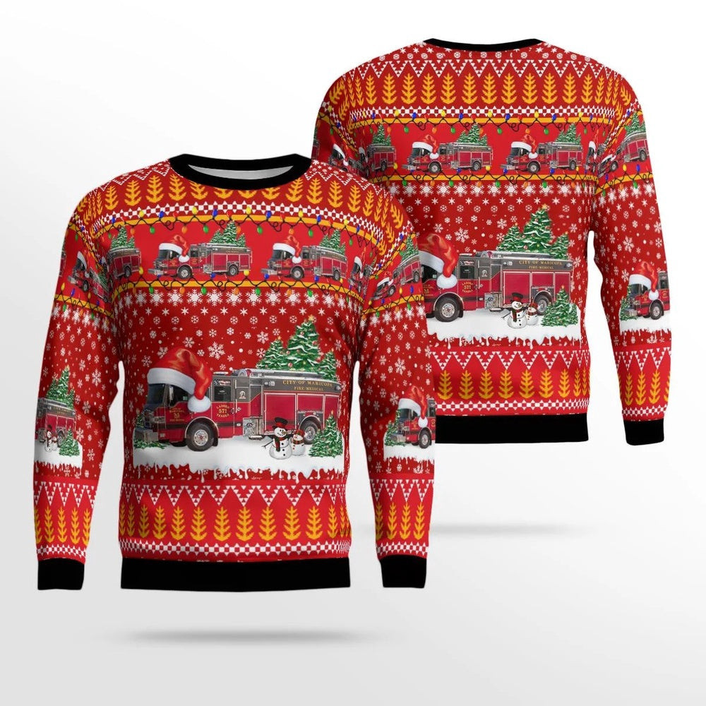 Maricopa Arizona Maricopa Fire Medical Department AOP Ugly Sweater Christmas Unisex Sweaters Gift For Christmas