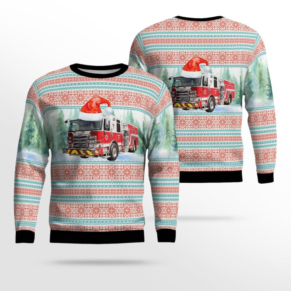 Marietta Georgia Cobb County Fire Emergency Services AOP Ugly Sweater Christmas Unisex Sweaters Gift For Christmas