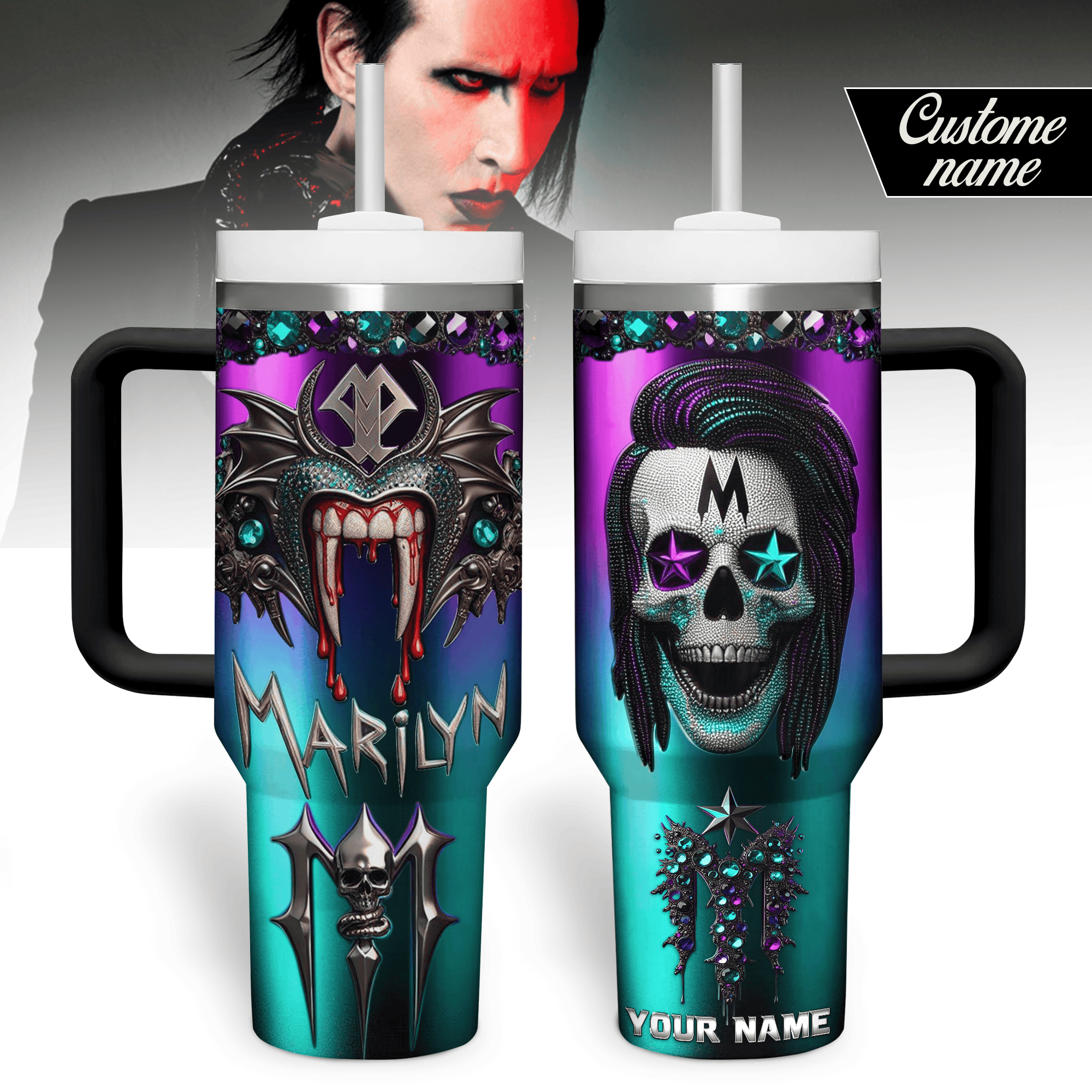 Marilyn Manson Music Custom Stanley Cup 40 oz 30 oz Tumbler With HandleTVC2301179