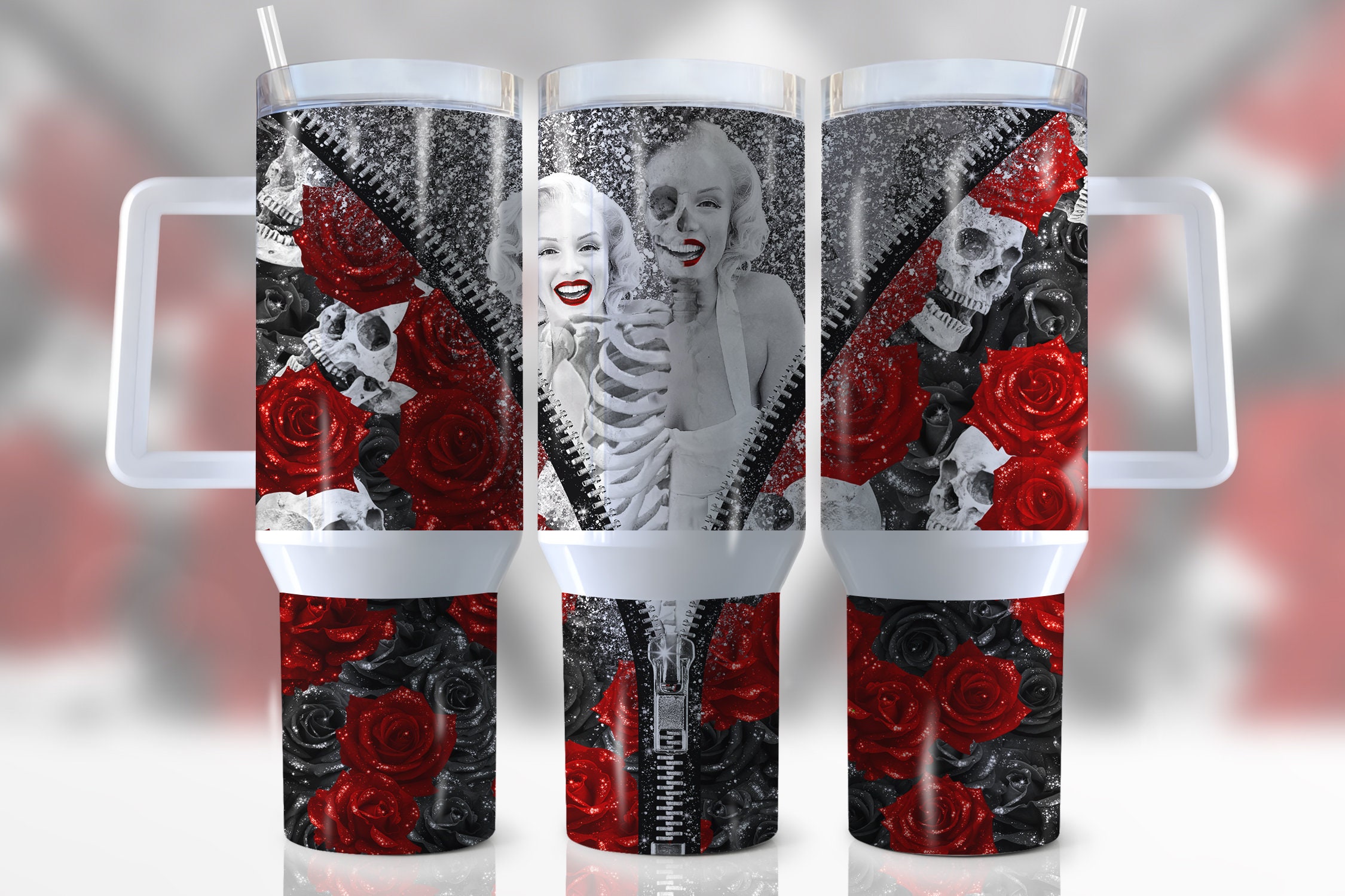 Marilyn Monroe Glitter Roses Custom Stanley Cup 40 oz 30 oz Tumbler With HandleTVC2301943