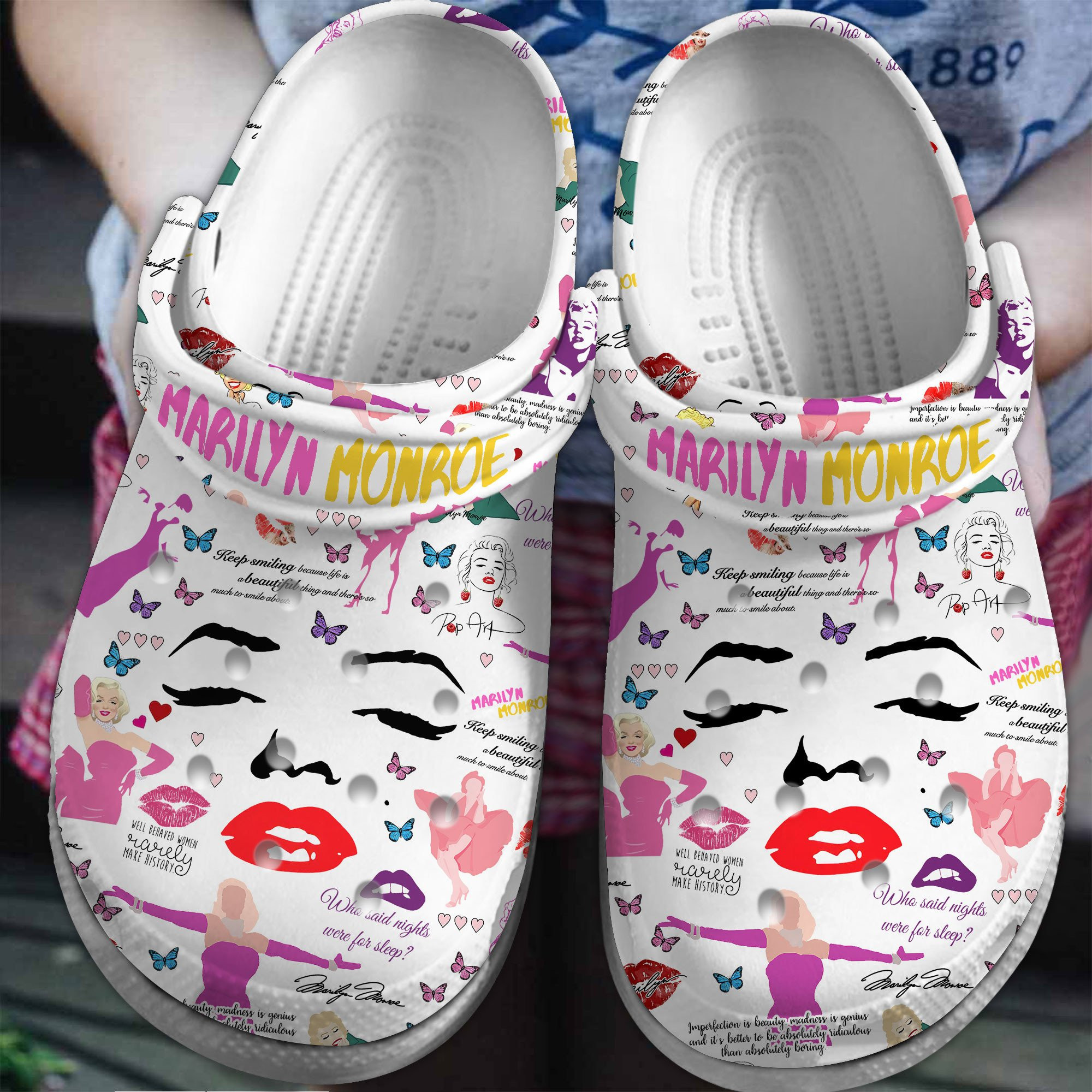 Marilyn Monroe Movie Crocs Crocband Clogs Shoes Comfortable For Men Women and Kids