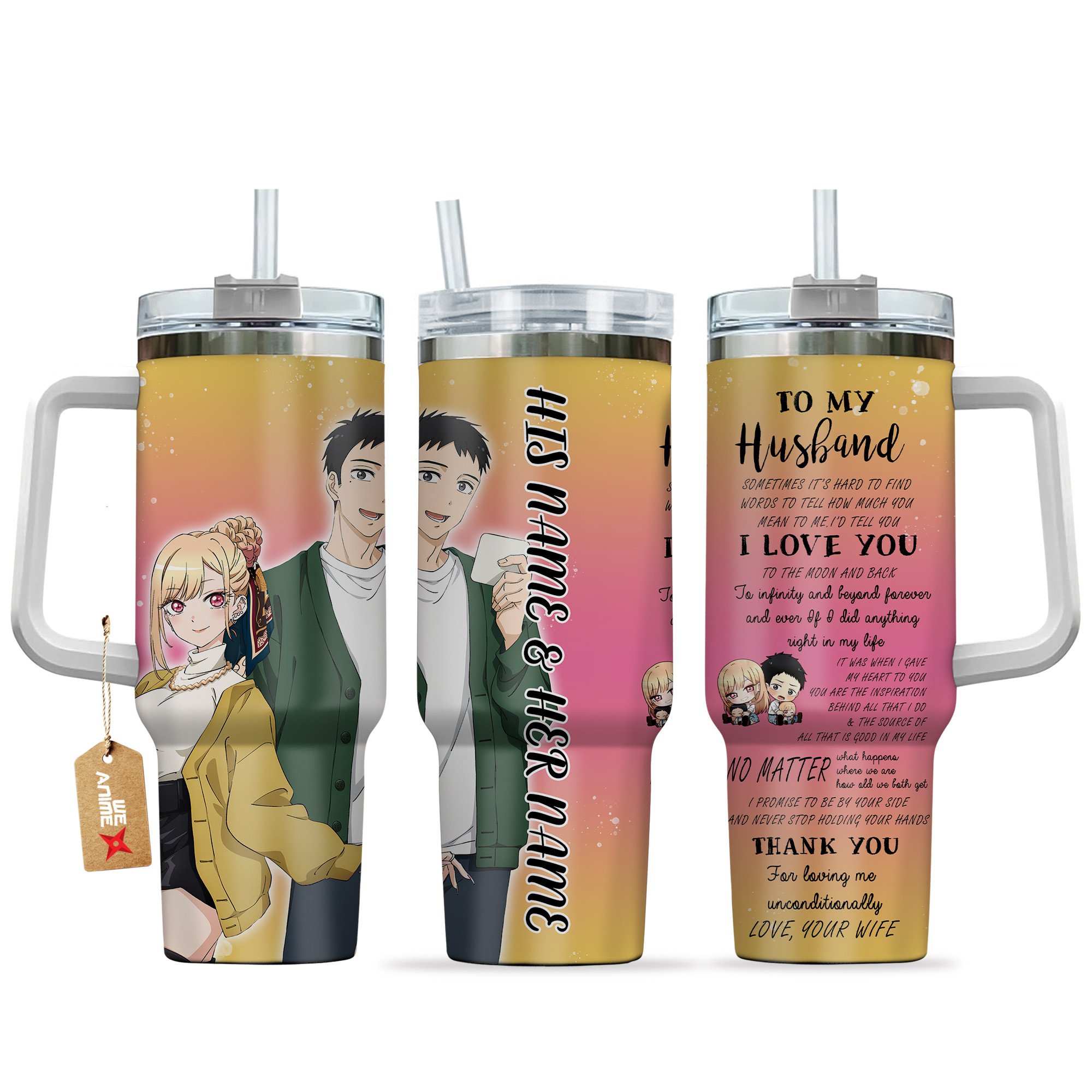Marin Kitagawa & Gojou Wakana My Dress-Up Darling Anime Valentine Custom Stanley Cup 40 oz 30 oz Tumbler With HandleTVC2301169
