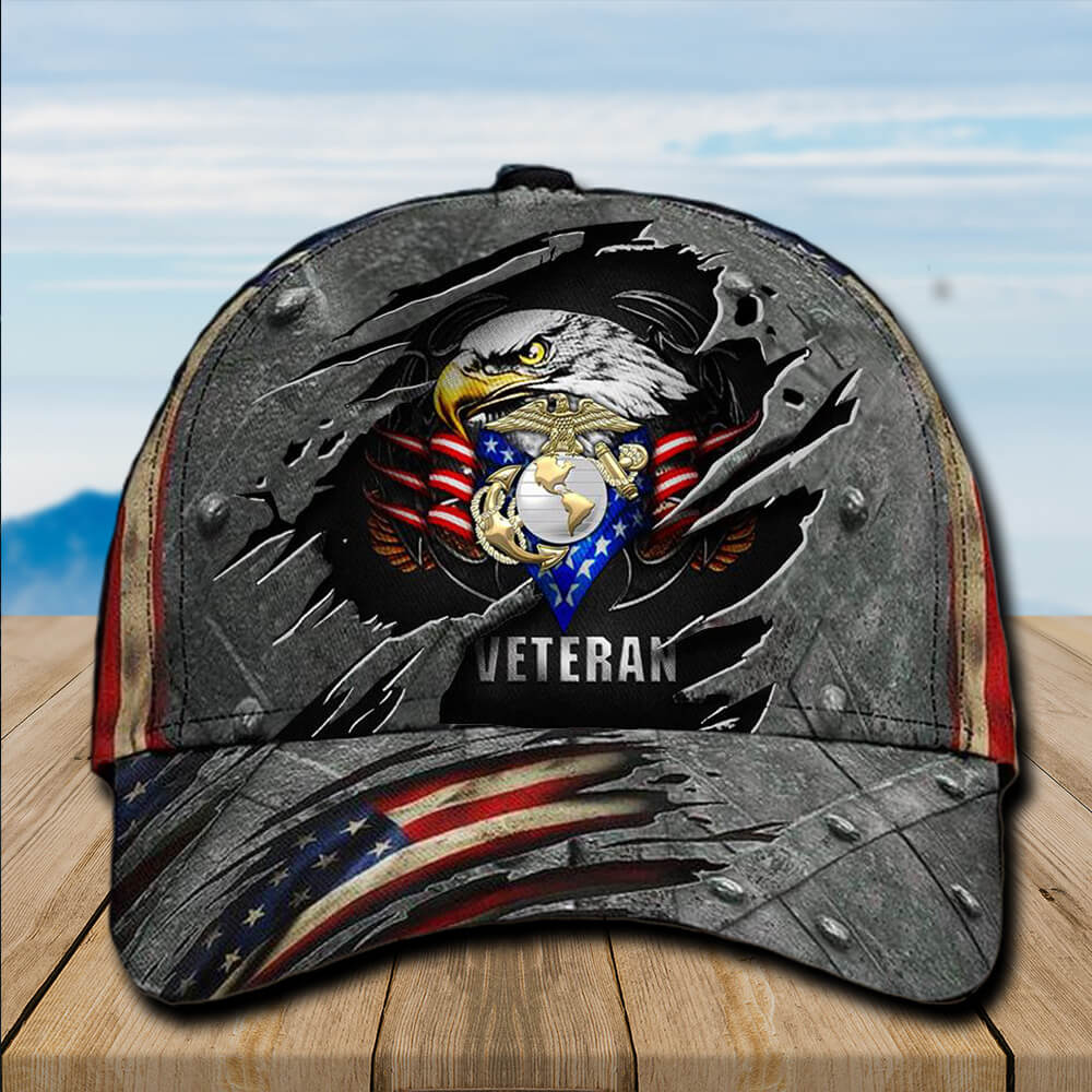 Marine Corps Hat USMC Baseball Cap Grunge USMC Veteran Eagle US Flag Marine Corps Veteran Hat Trucker Hats Custom Hats Gifts For Men & Women